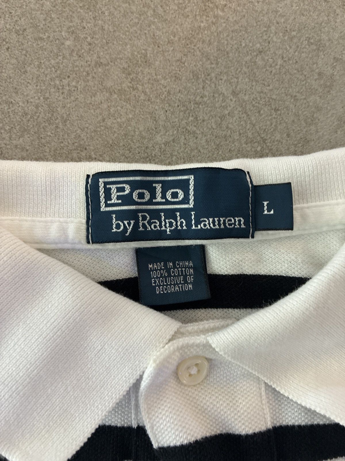 Polo Ralph Lauren Polo Ralph Lauren White with black stripes polo Size US L / EU 52-54 / 3 - 2 Thumbnail