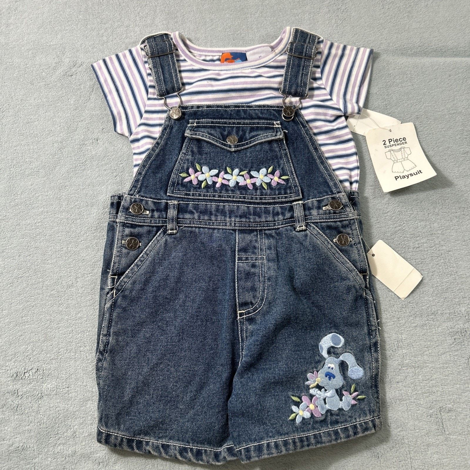 Nickelodeon Nick Jr Blues Clues 2 Piece Overalls Baby Toddler 24M 2T Size S / US 4 / IT 40 - 1 Thumbnail
