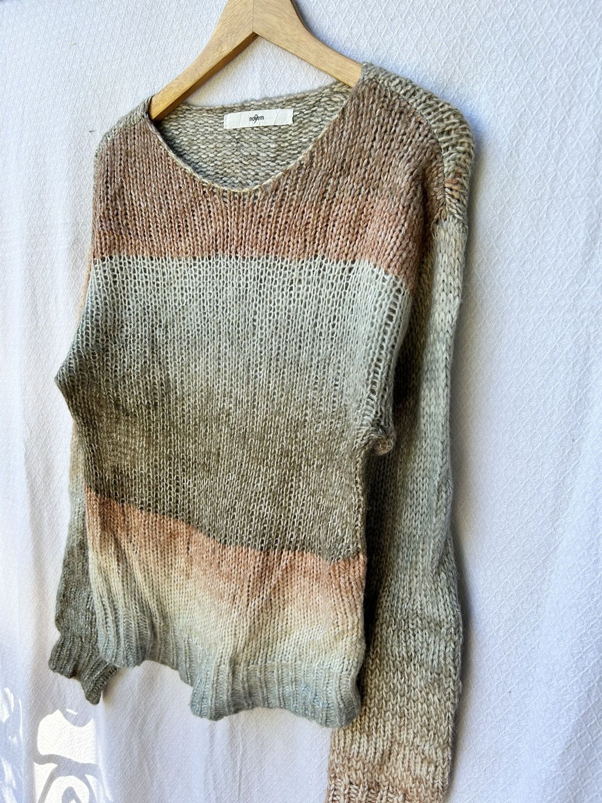 Japanese Brand BINDINGOFFER💸Novem fuzzy mohair japanese fishnet style knit Size US M / EU 48-50 / 2 - 3 Thumbnail