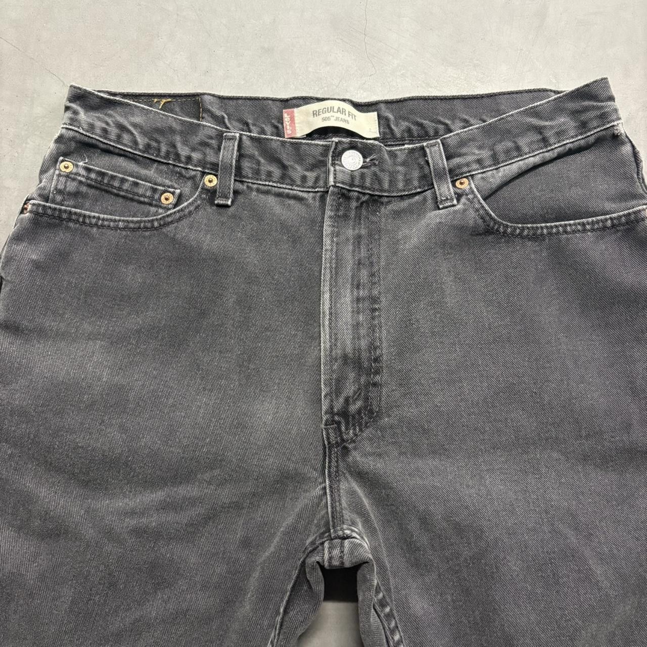 Levi's Crazy Vintage Y2K/2000s Baggy Levis 505 Black Denim Jeans! Size US 36 / EU 52 - 2 Thumbnail