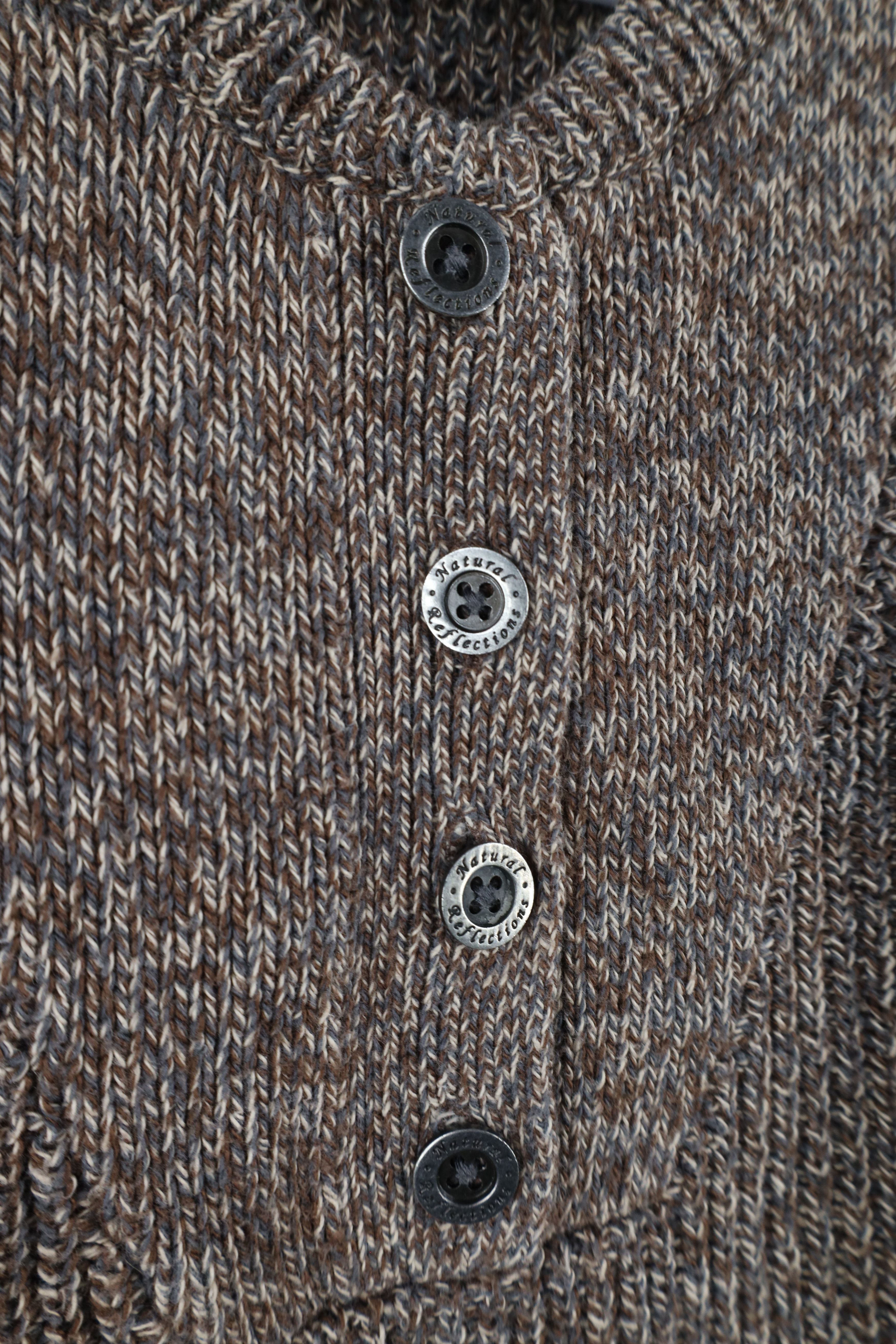 Vintage Vintage 90s Streetwear Ribbed Knit Henley Sweater Brown Size M / US 6-8 / IT 42-44 - 4 Thumbnail