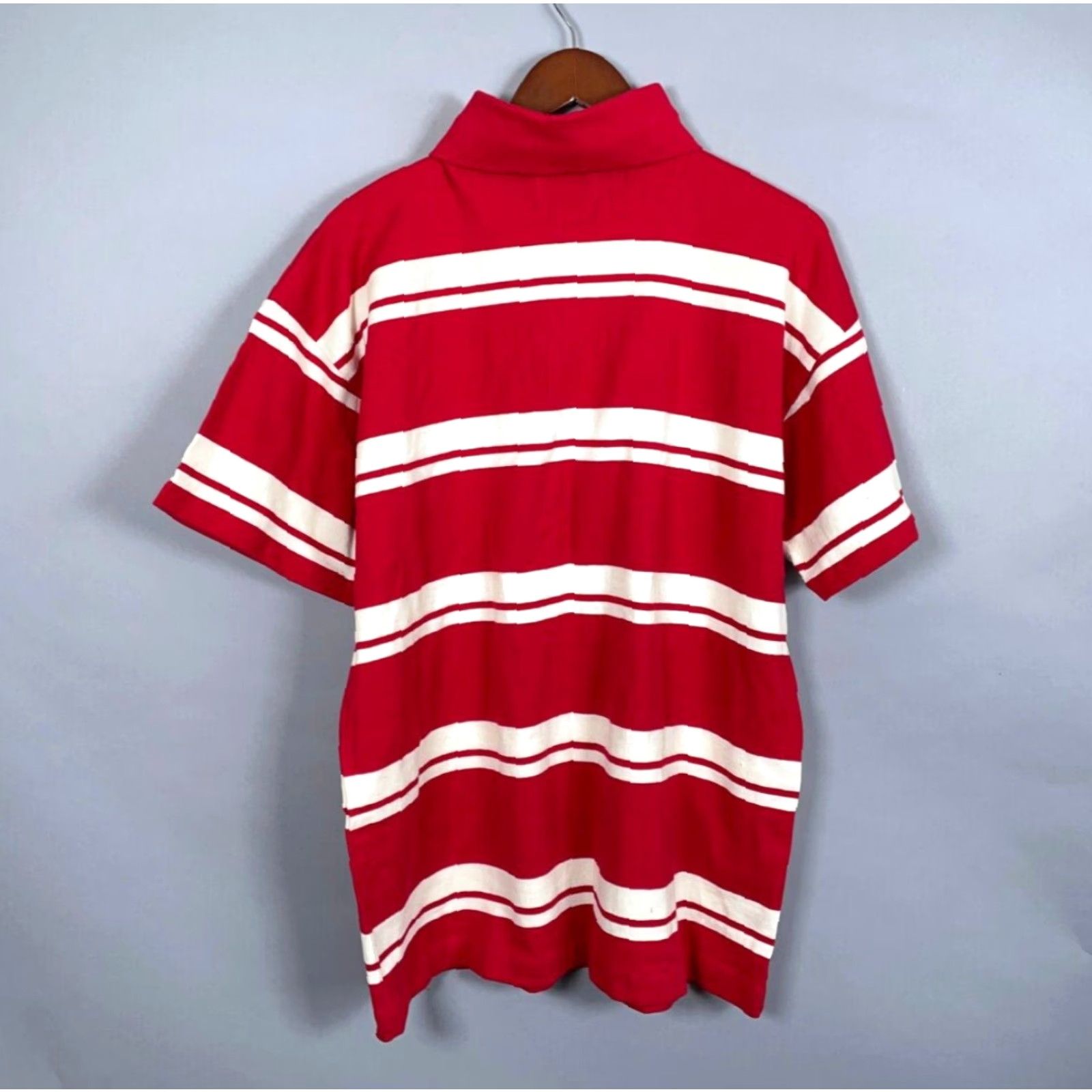 Vintage VINTAGE L.L. Bean Polo Shirt Men's Shirt Adult Large Red White Striped 90s Preppy USA Made Size US L / EU 52-54 / 3 - 2 Thumbnail