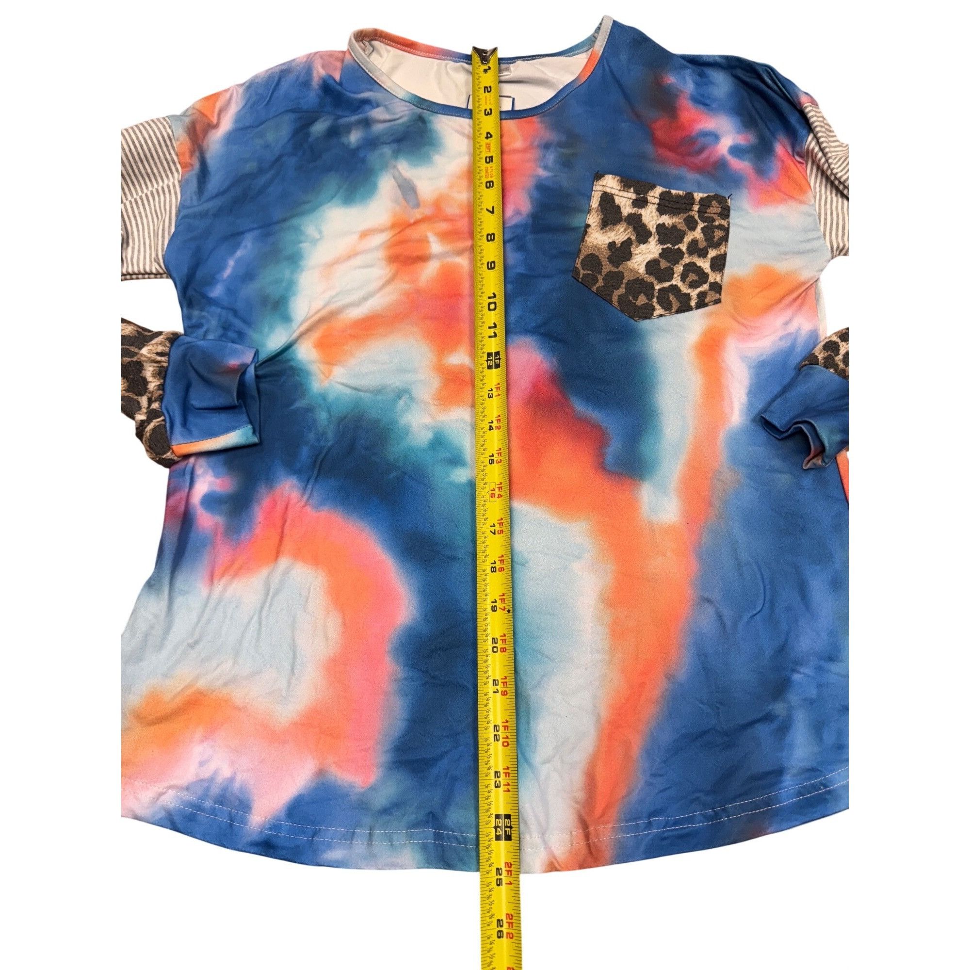 Other Tie-Dye Long Sleeve Top With Leopard Pocket & Striped Accent Size S / US 4 / IT 40 - 4 Thumbnail