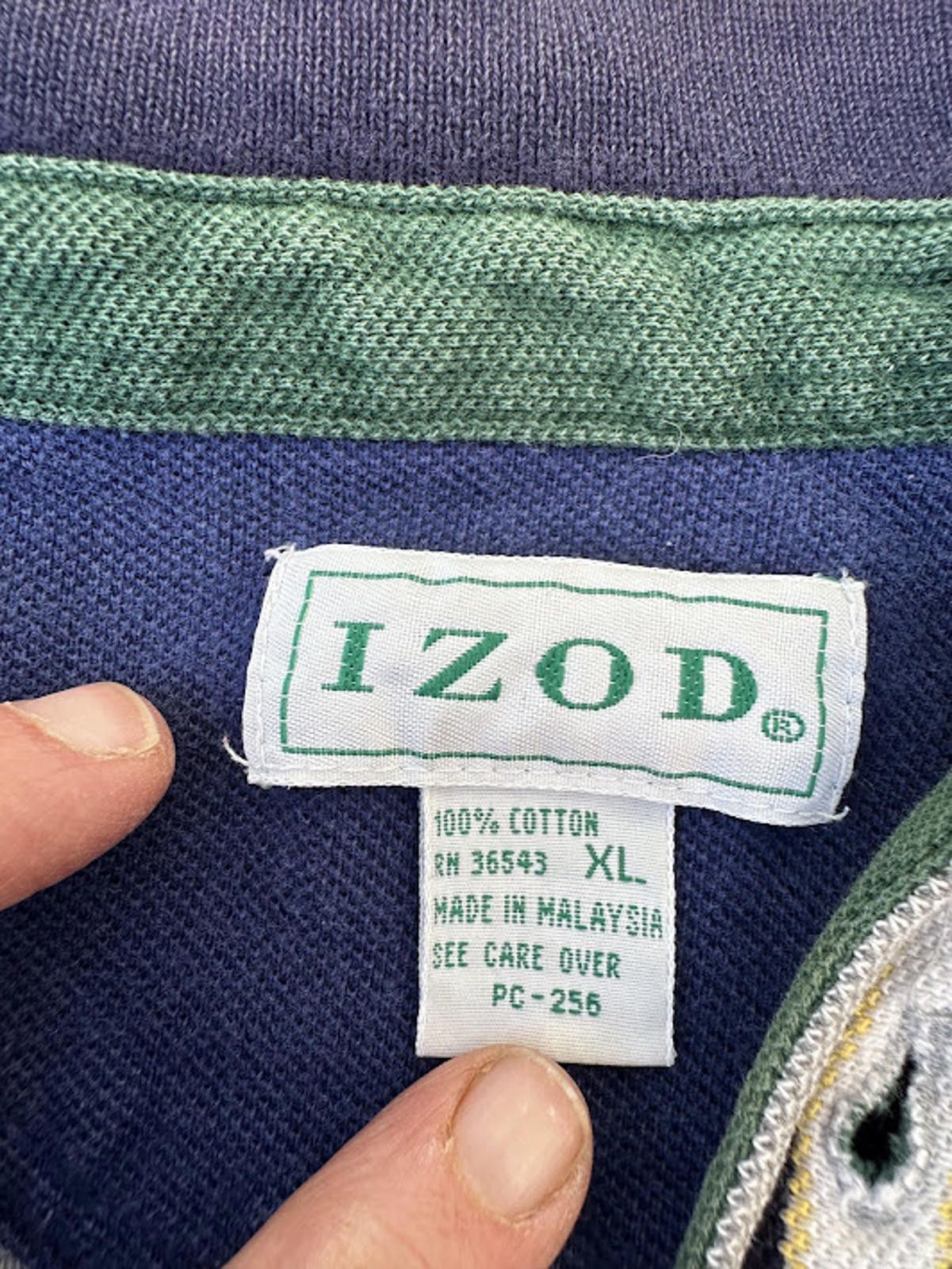 Izod Vintage IZOD Stripe Polo Shirt XL Blue Size US XL / EU 56 / 4 - 5 Thumbnail