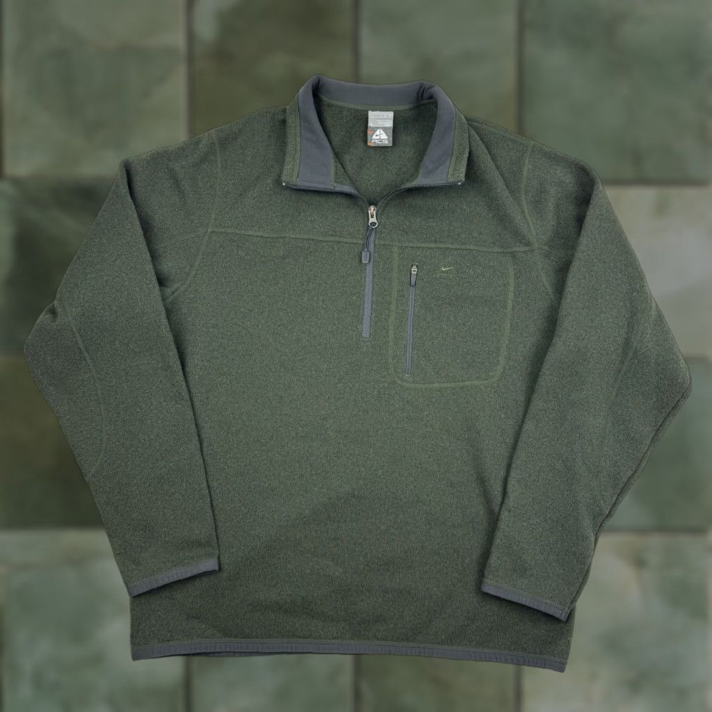 Nike Vintage Nike ACG Fleece Jacket Adult Large Green Quarter Zip Pullover Y2K Size US L / EU 52-54 / 3 - 1 Thumbnail