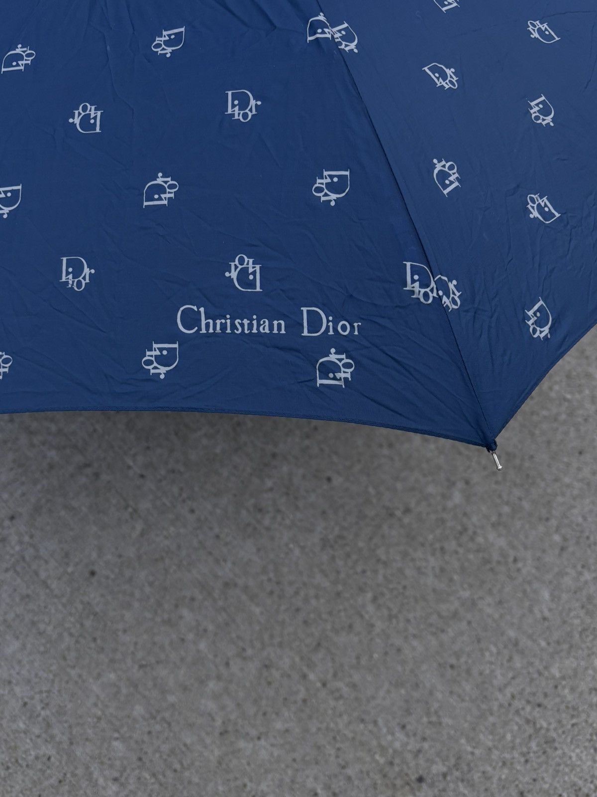 Dior VTG Dior Trotter Blue Monogram Umbrella with Leather Case Size ONE SIZE - 7 Thumbnail