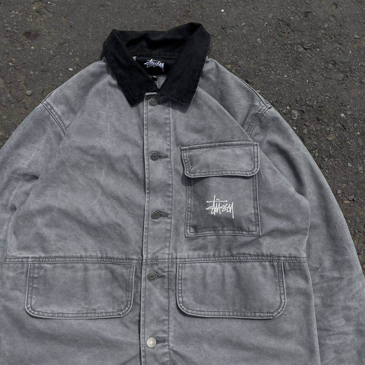 image of Stussy Chore Jacket in Grey, Men's (Size Small)