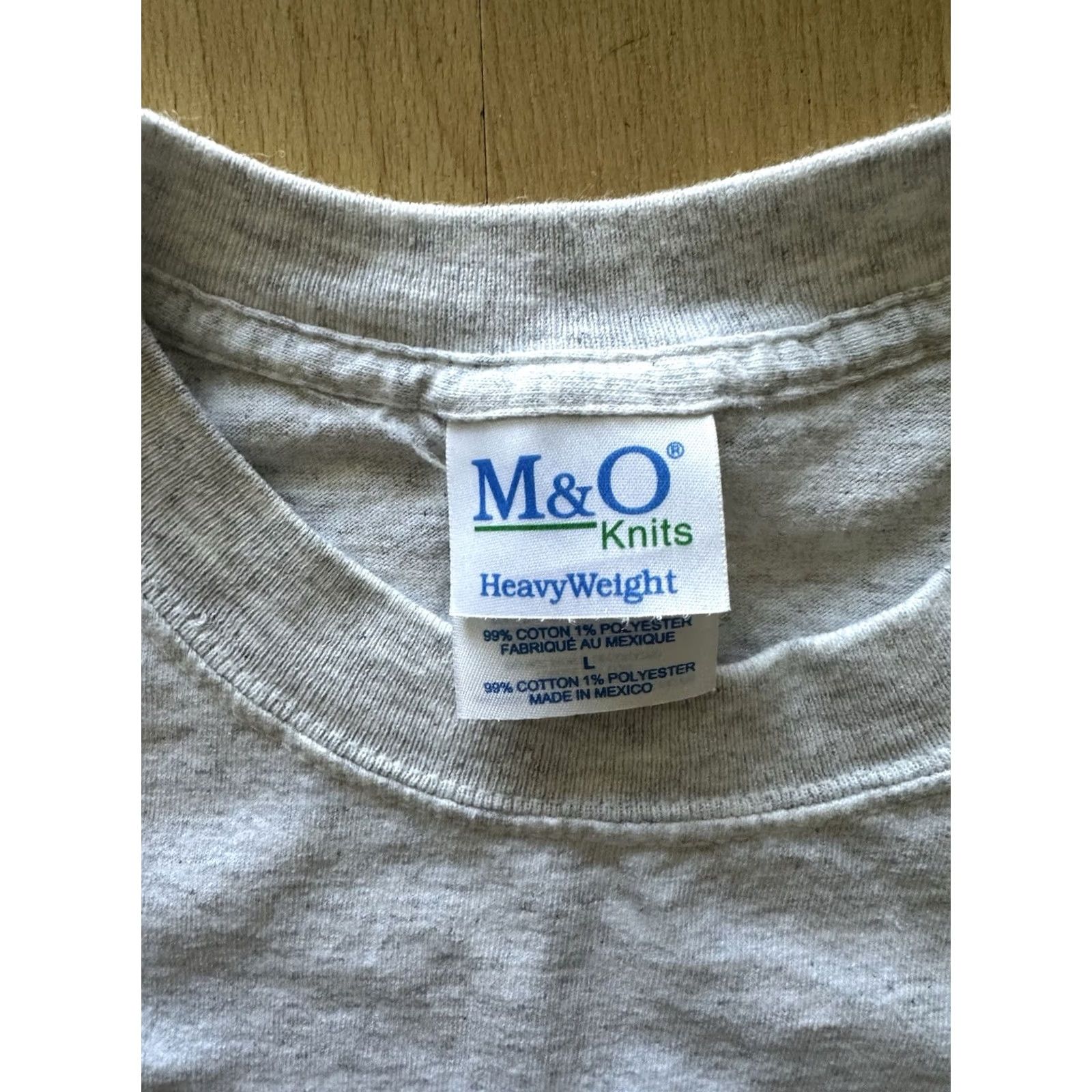 Vintage VINTAGE 90s M&O Sport Gray Graphic T-Shirt L Men Chest 22.5 Length 27 RARE Size US L / EU 52-54 / 3 - 3 Thumbnail
