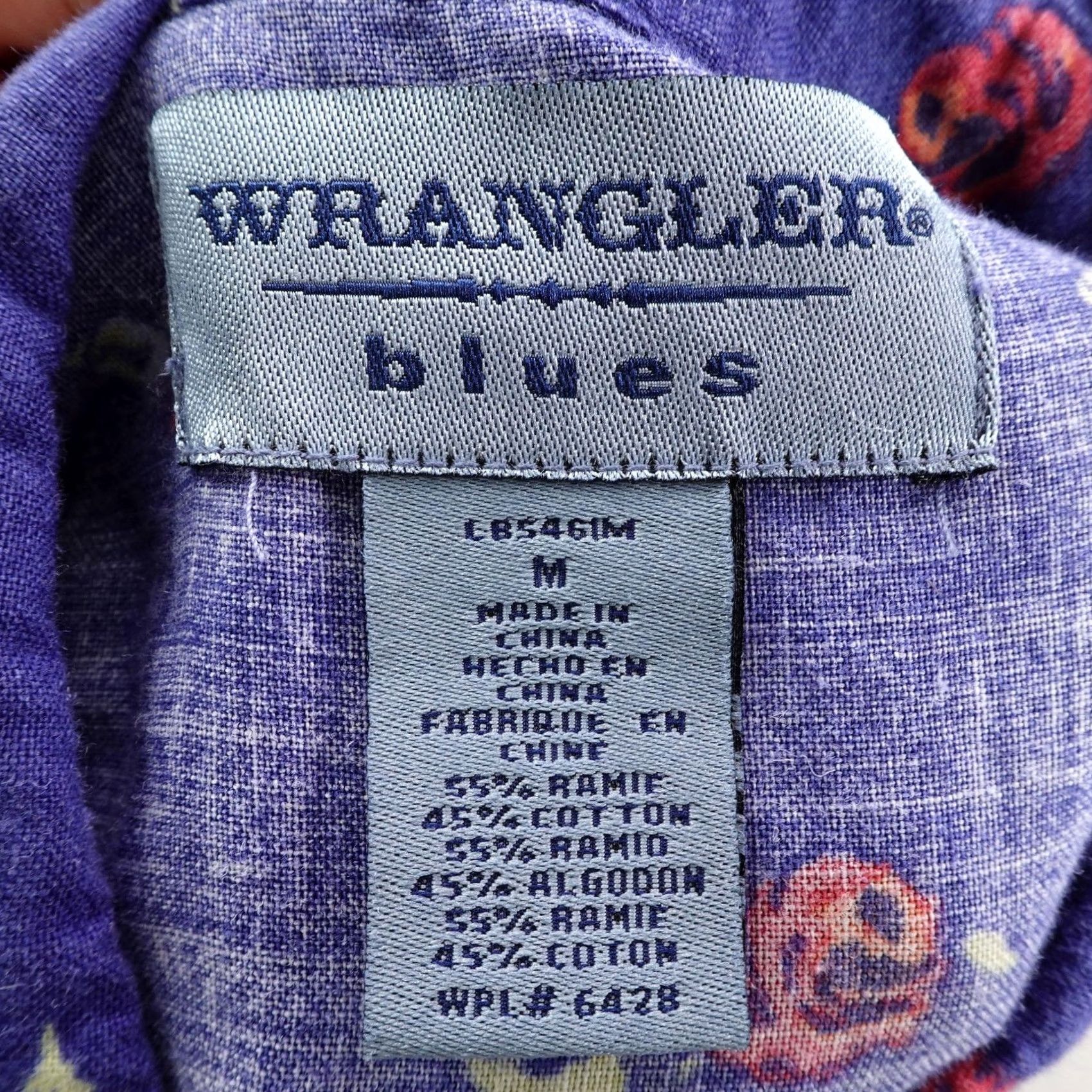 Wrangler VINTAGE Wrangler Blues Shirt Womens Medium Blue Western Floral Pearl Snap Rodeo Shirt Size M / US 6-8 / IT 42-44 - 6 Thumbnail