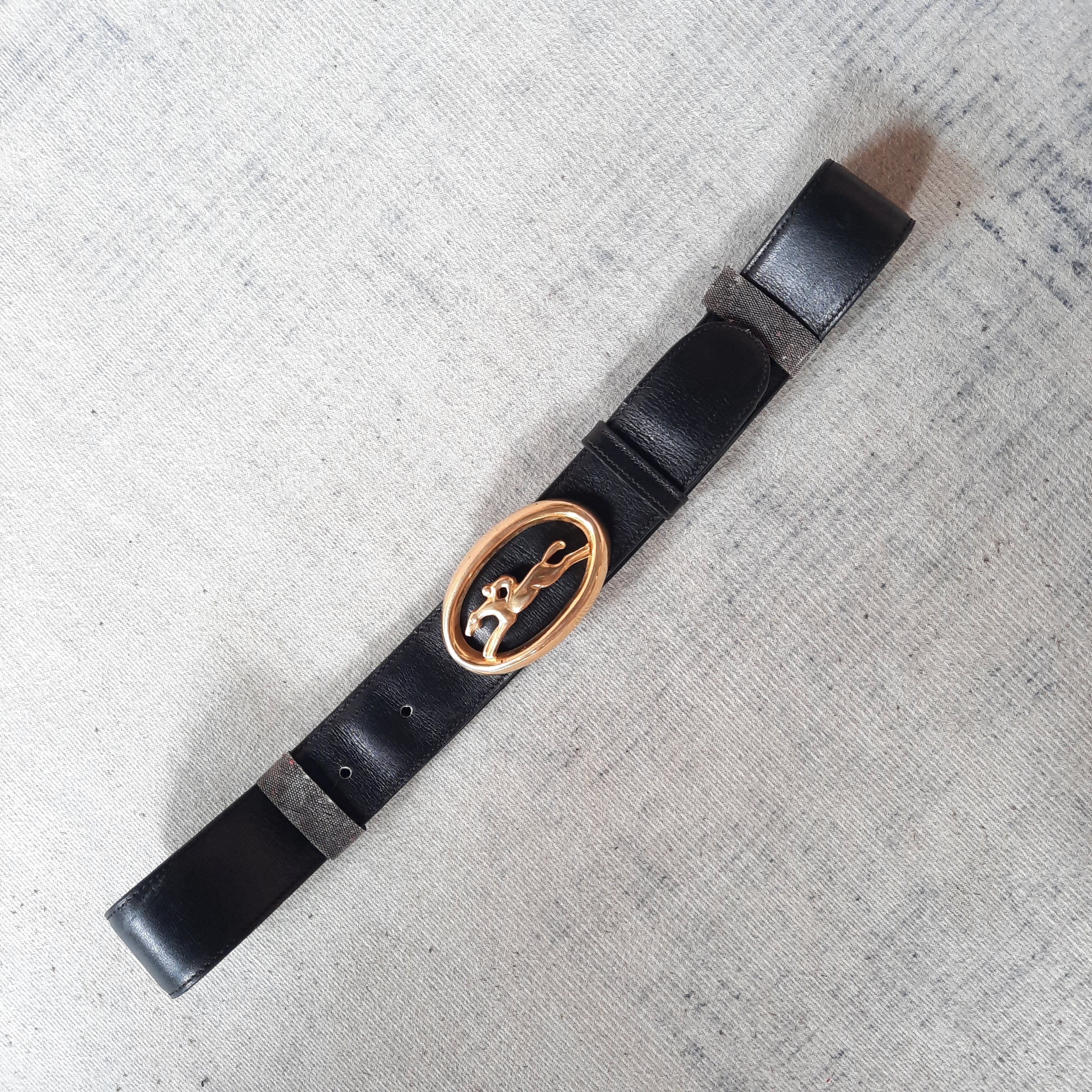 Longchamp 🐎 Vintage 80s longchamp big logo buckle belt Size ONE SIZE - 9 Thumbnail
