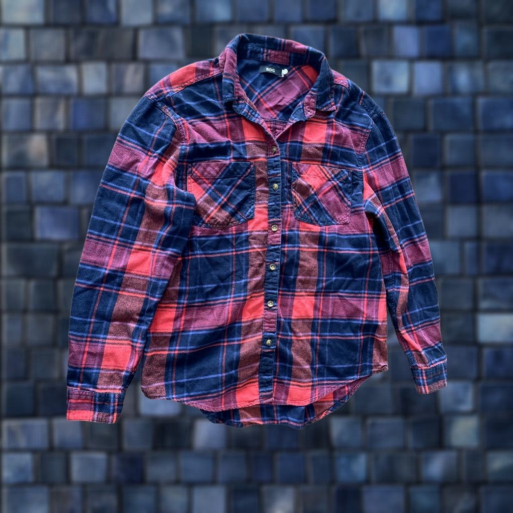 Bdg BDG Urban Outfitters Flannel Shirt Women S Button Front Plaid Long Sleeve Shirt Size S / US 4 / IT 40 - 1 Thumbnail