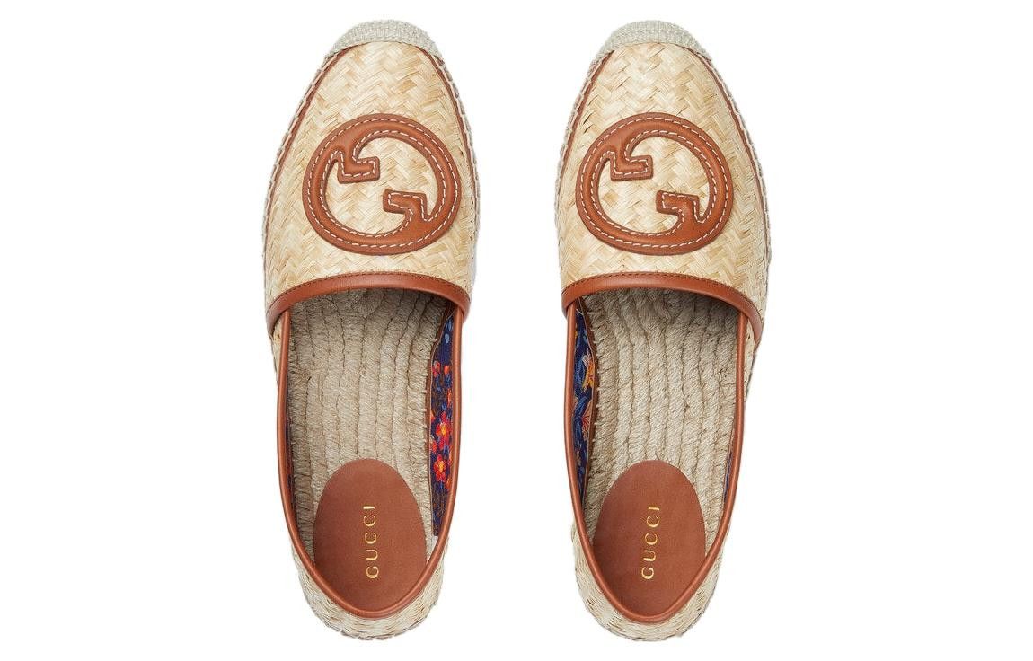 Gucci o1s1wg110225 Women's Interlocking G Espadrille Brown & Beige Size US 7.5 / IT 37.5 - 3 Thumbnail