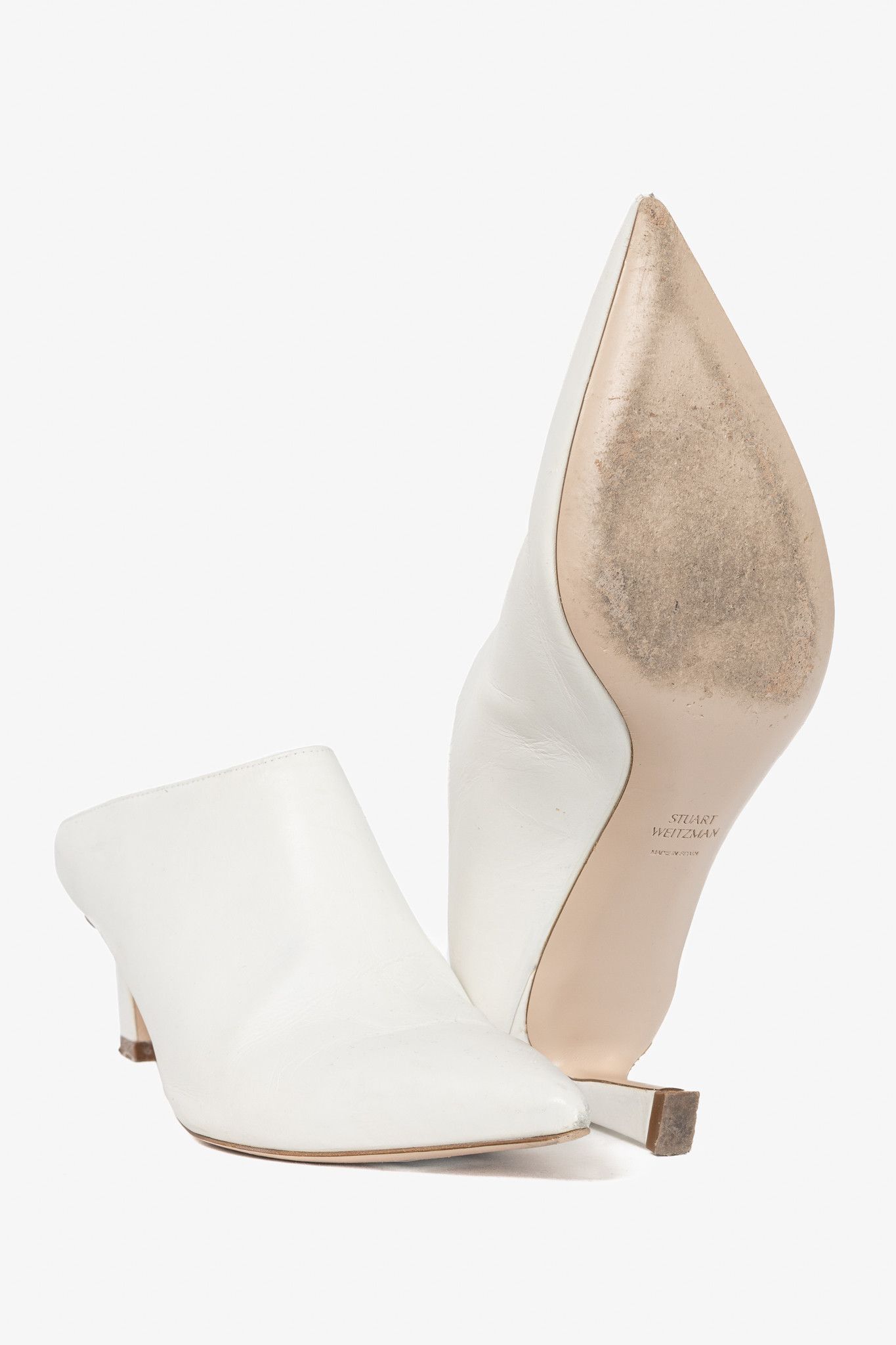 Stuart Weitzman Stuart Weitzman Mira Nero Leather Pointed-Toe Mules Size US 6 / IT 36 - 4 Thumbnail