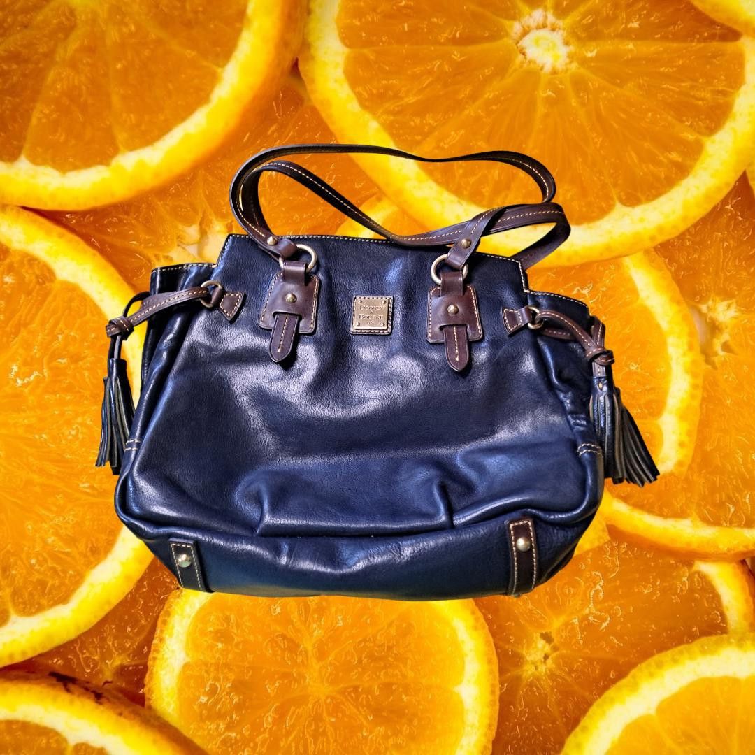 Dooney & Bourke Dooney & Bourke Blue Leather Shoulder Bag/Purse with Fringe Size ONE SIZE - 1 Thumbnail