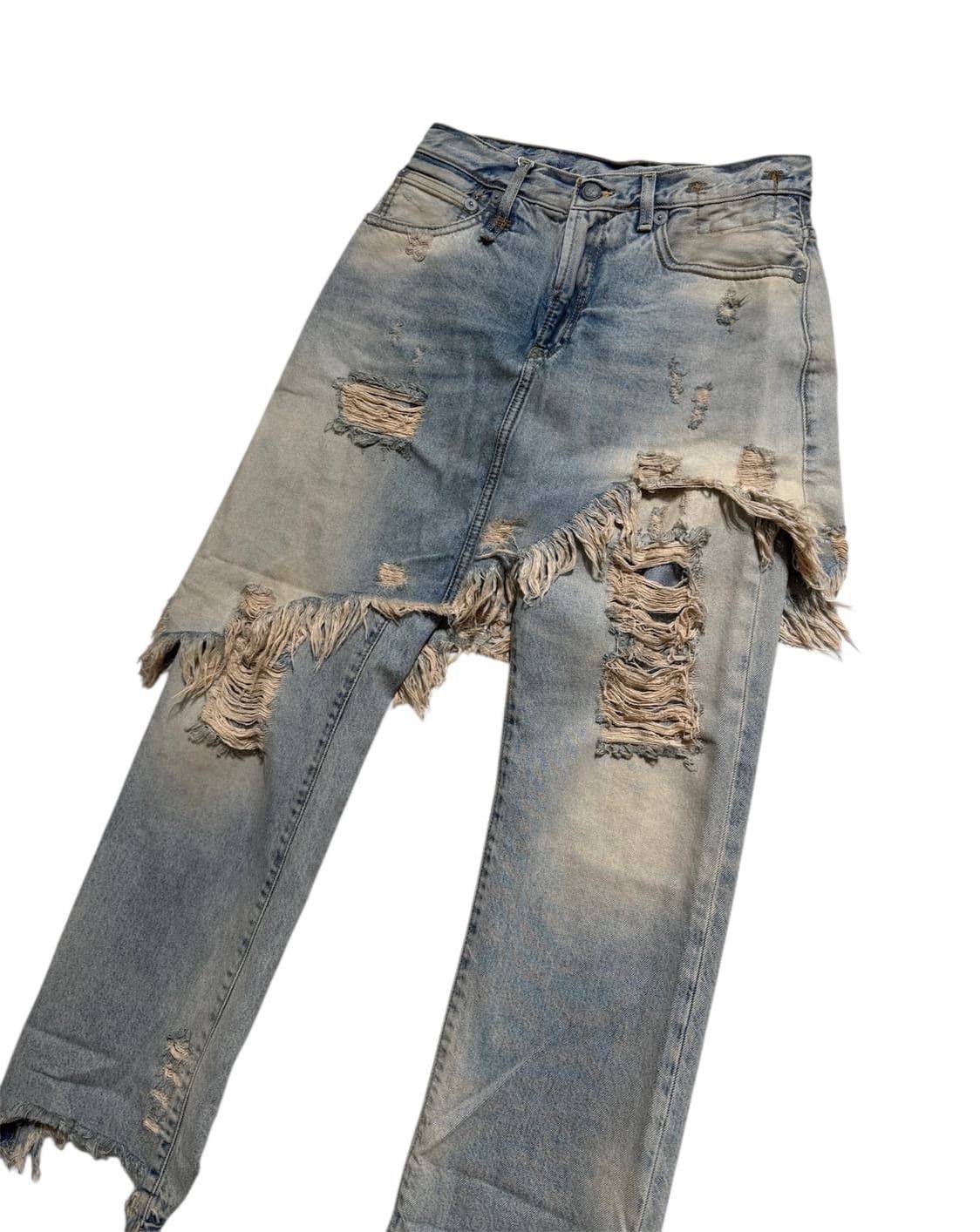 R13 R13 Distressed Double Denim Jeans Size 26" / US 2 / IT 38 - 4 Thumbnail