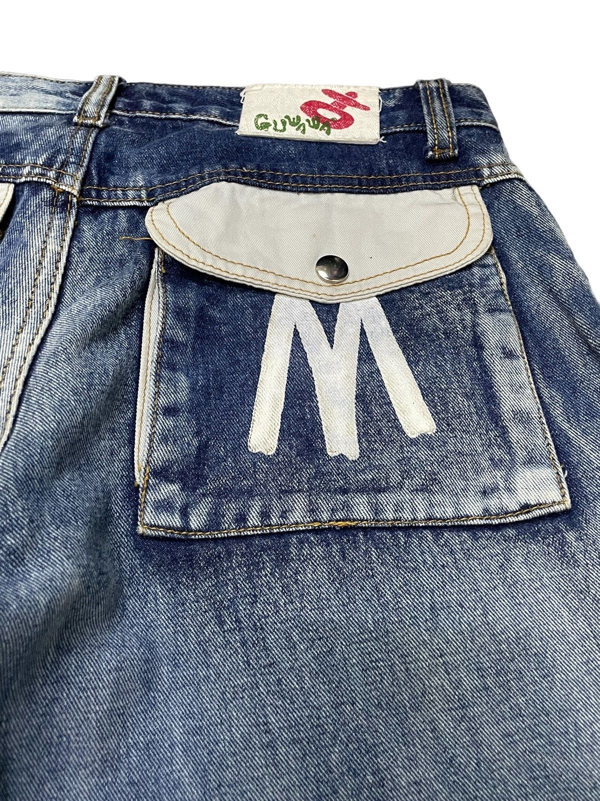 Hysteric Glamour × Japanese Brand Guwawa Japan Enzyme Wash Loose Baggy Kevlar Jeans Size US 29 - 17 Thumbnail