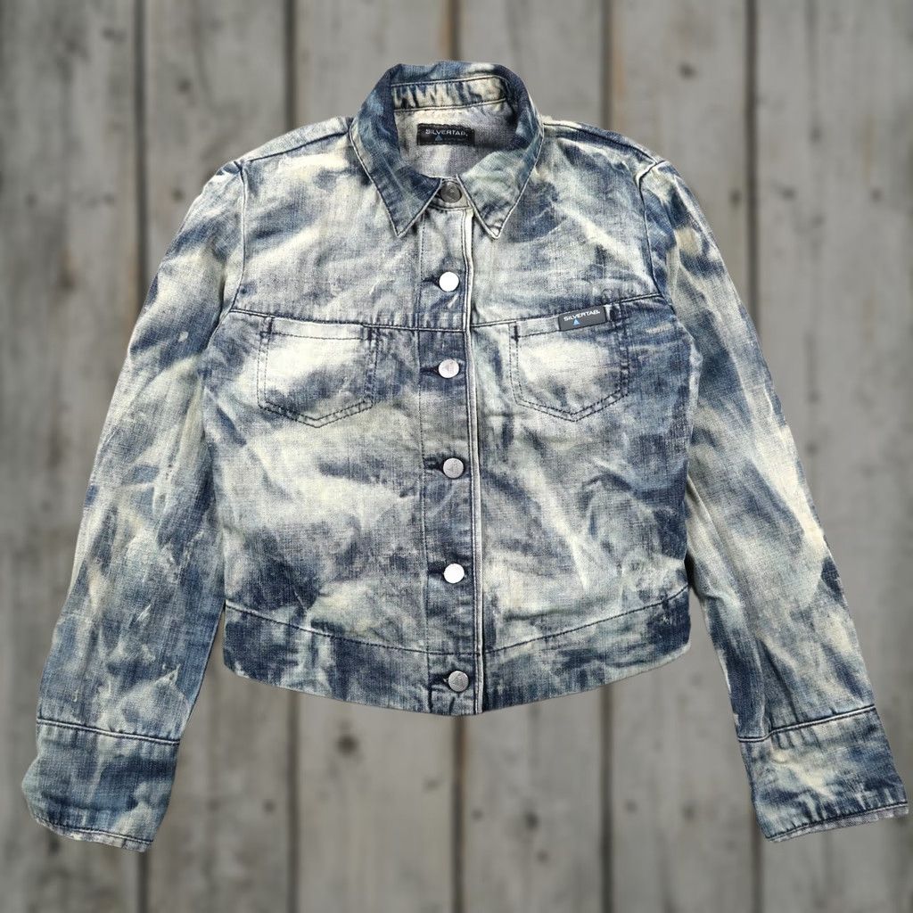 Levi's VINTAGE Levi's Silvertab Denim Jacket Womens S Small Cropped Blue 90s Leather? Size S / US 4 / IT 40 - 1 Thumbnail