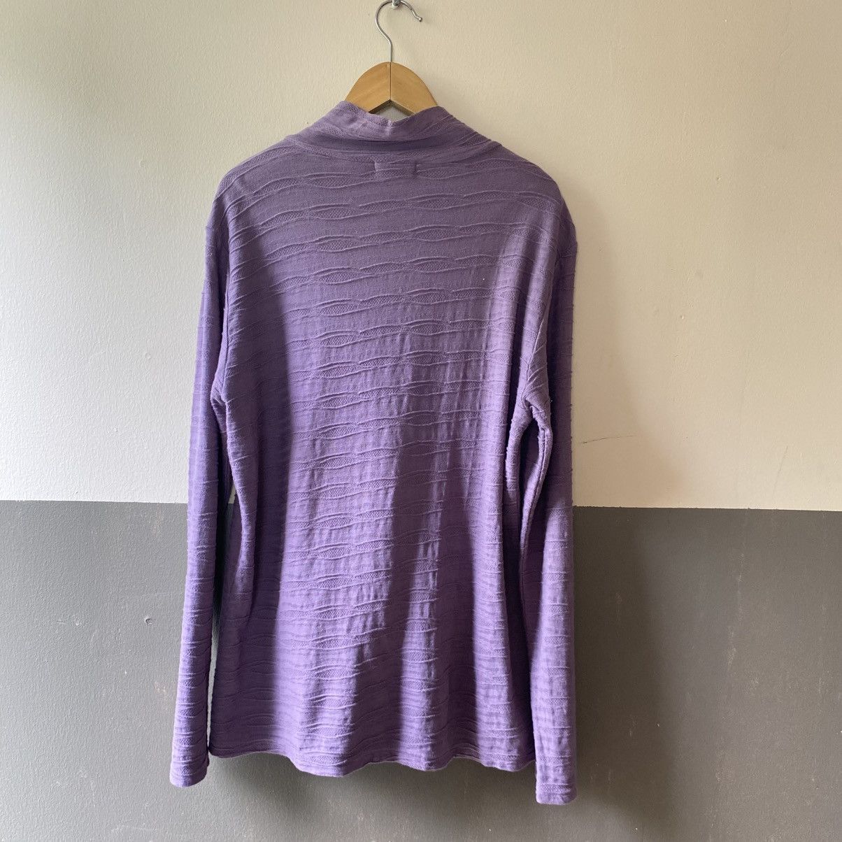 Issey Miyake Plantation Lavender Textured Stand Collar Shirt Size M / US 6-8 / IT 42-44 - 14 Thumbnail