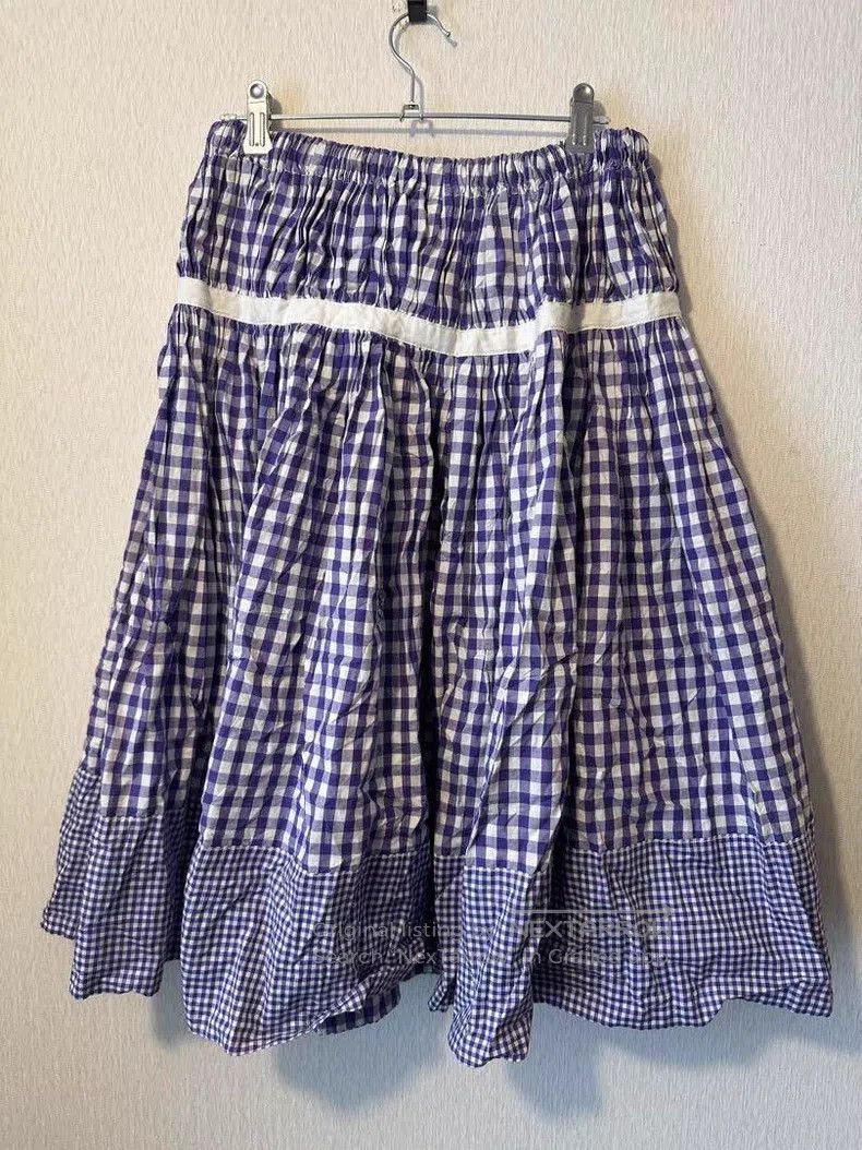 Comme des Garcons Comme Des Garcons size M Blue and purple plaid patchwork d Size 23" - 5 Thumbnail