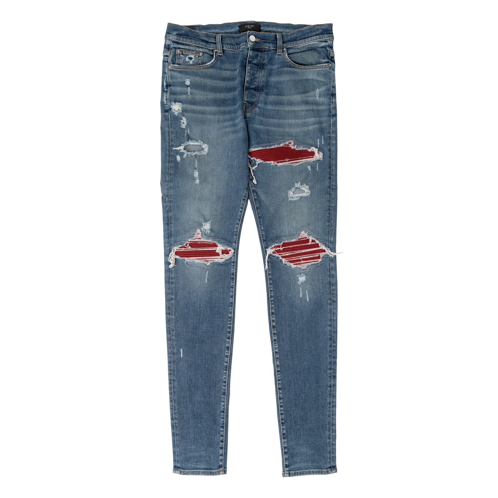 Amiri Amiri MX1 Red Ultra Suede Patch Jeans Deep Classic Indigo Size US 36 / EU 52 - 1 Thumbnail