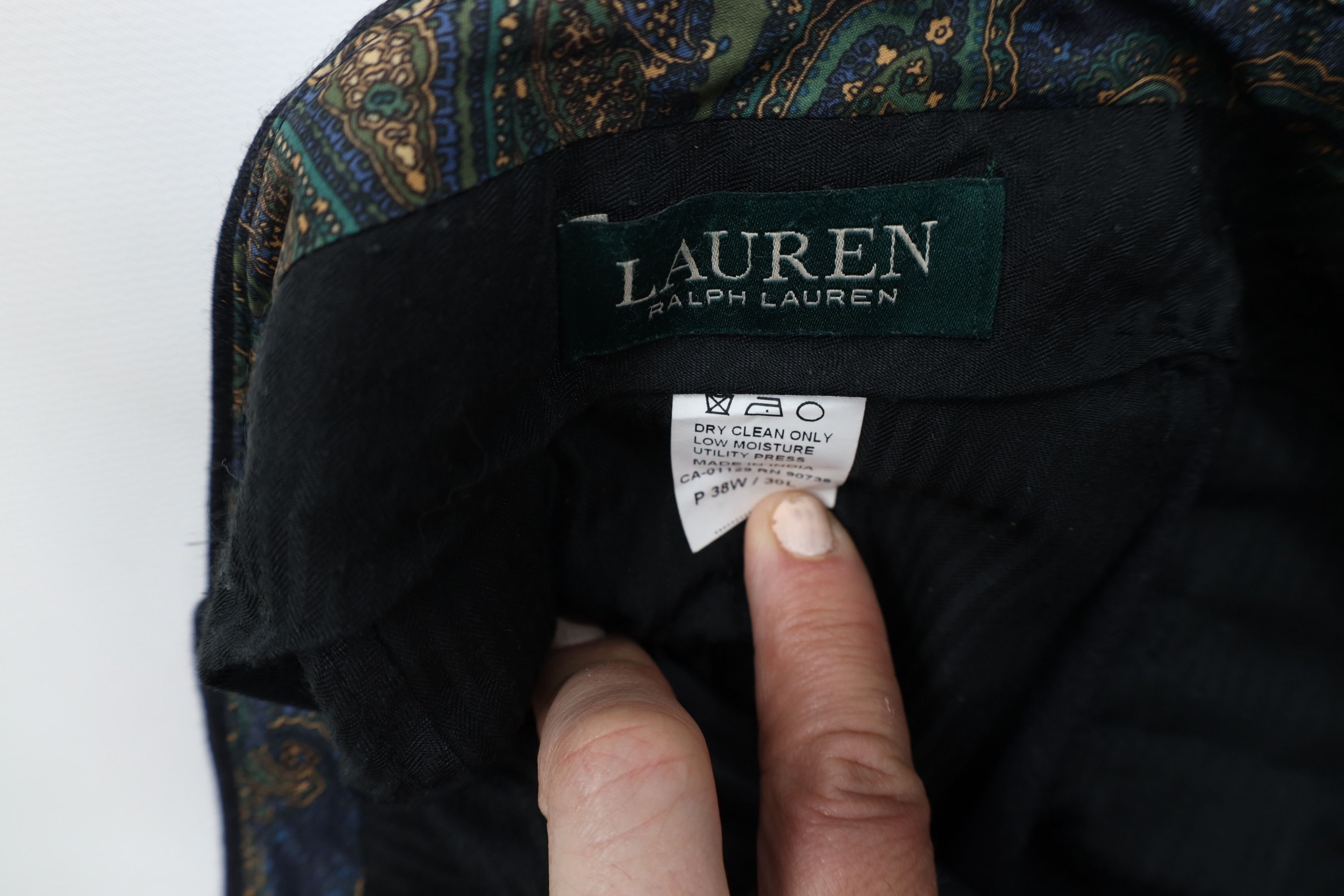 Ralph Lauren × Vintage Vintage Ralph Lauren Wool Wide Leg Chino Pants Charcoal Gray Size US 38 / EU 54 - 6 Thumbnail