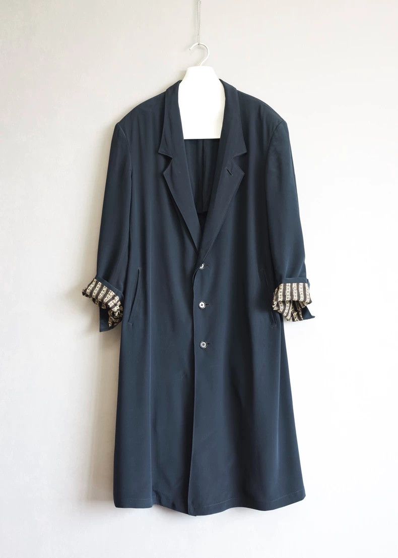 Yohji Yamamoto Yohji Yamamoto 23SS Silk Jacquard Double Collar Coat 2504-N Size US M / EU 48-50 / 2 - 1 Thumbnail