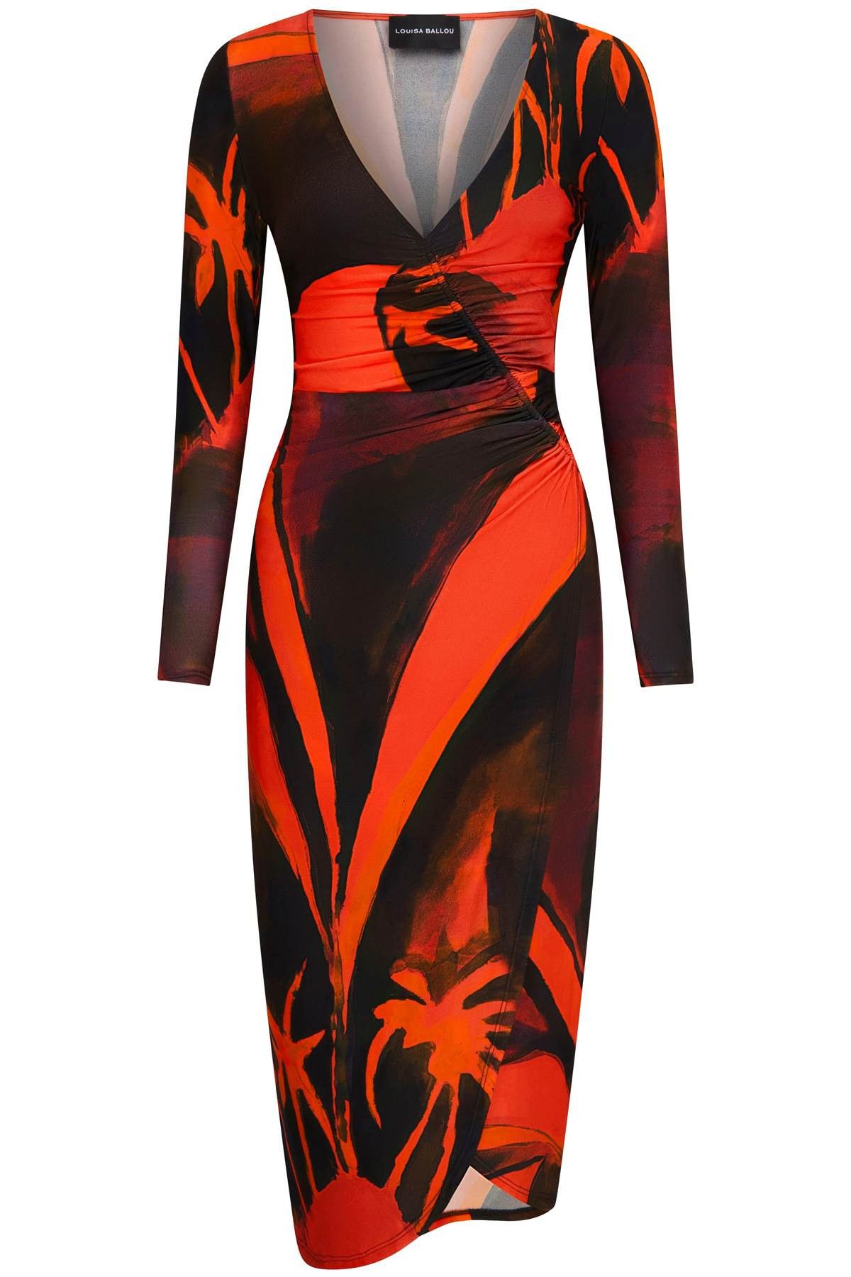 image of Louisa Ballou 'summer Solstice' Jersey Midi Dress in Nero, Women's (Size Small)