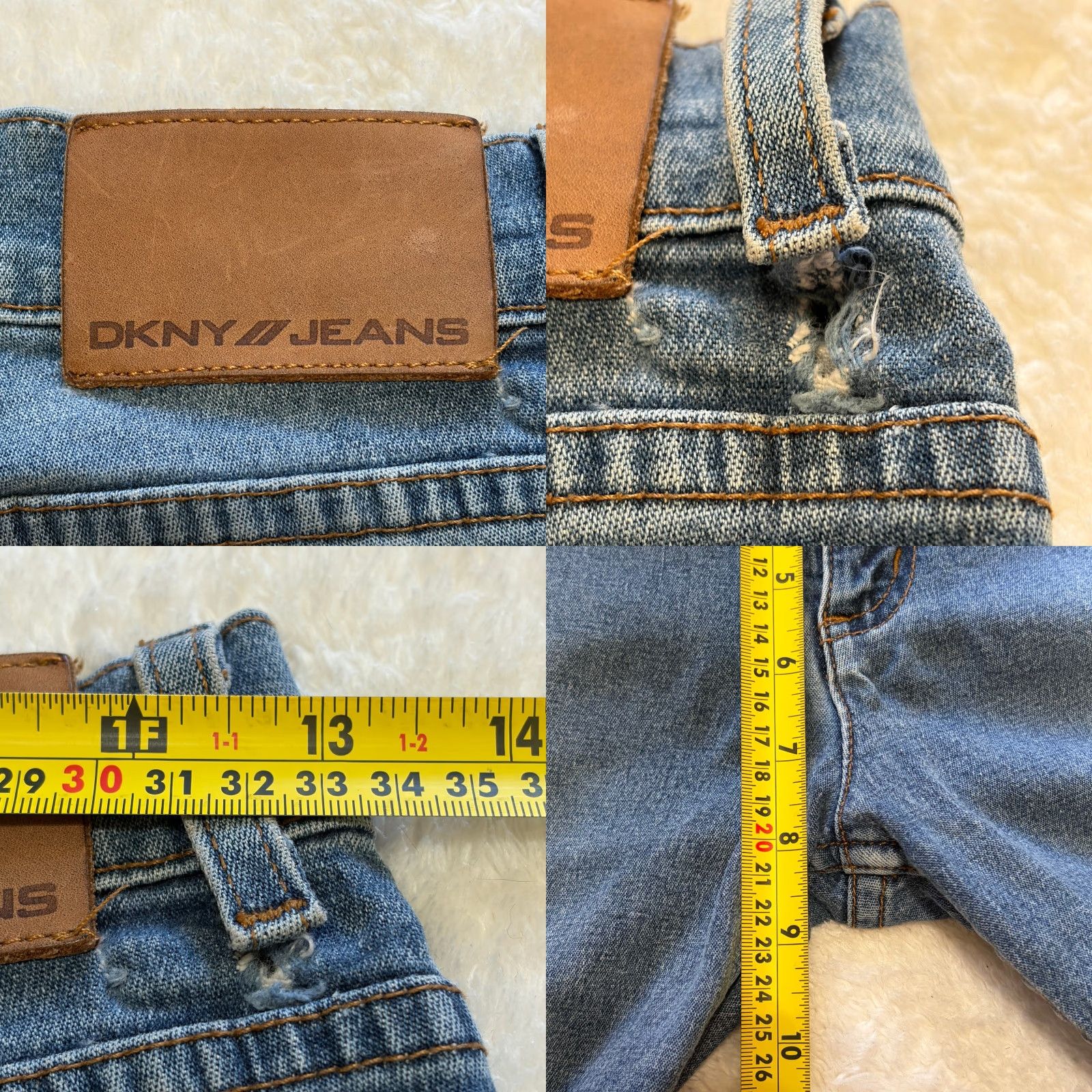 DKNY VINTAGE DKNY Jeans Womens 2R Blue Straight Stretch Denim Low Rise Made in USA Size 26" / US 2 / IT 38 - 8 Thumbnail