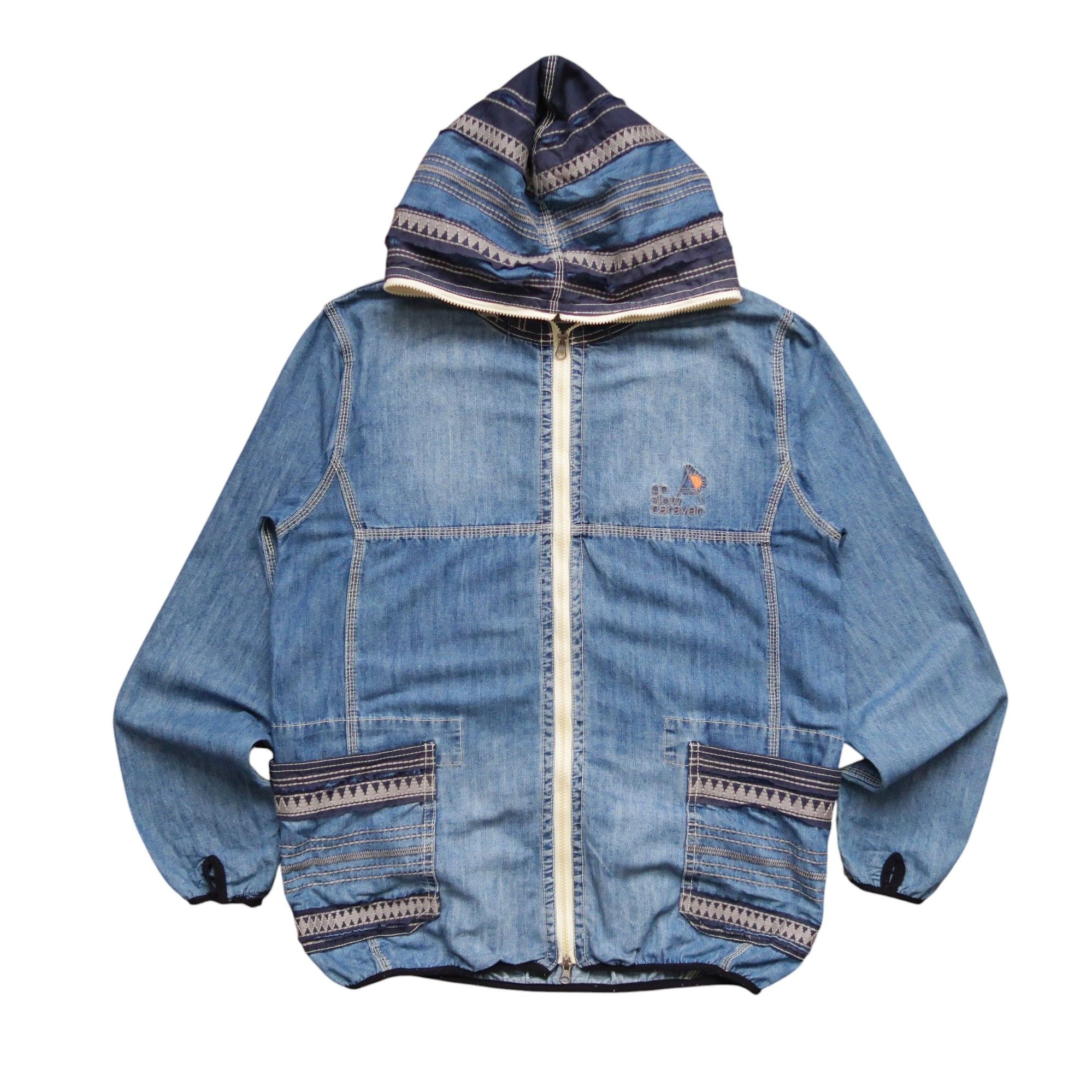 Kapital 90s Kapital GSC Distressed Native Denim Full Zip Hoodie Size US XL / EU 56 / 4 - 1 Thumbnail