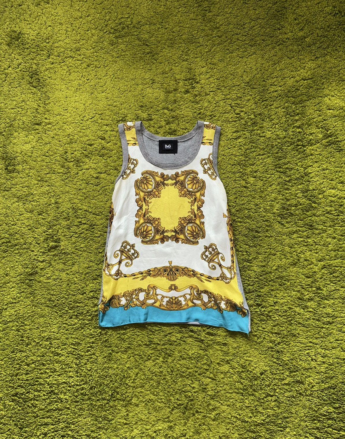 Dolce & Gabbana D&G 00s archive silk graphic faded tank top - www