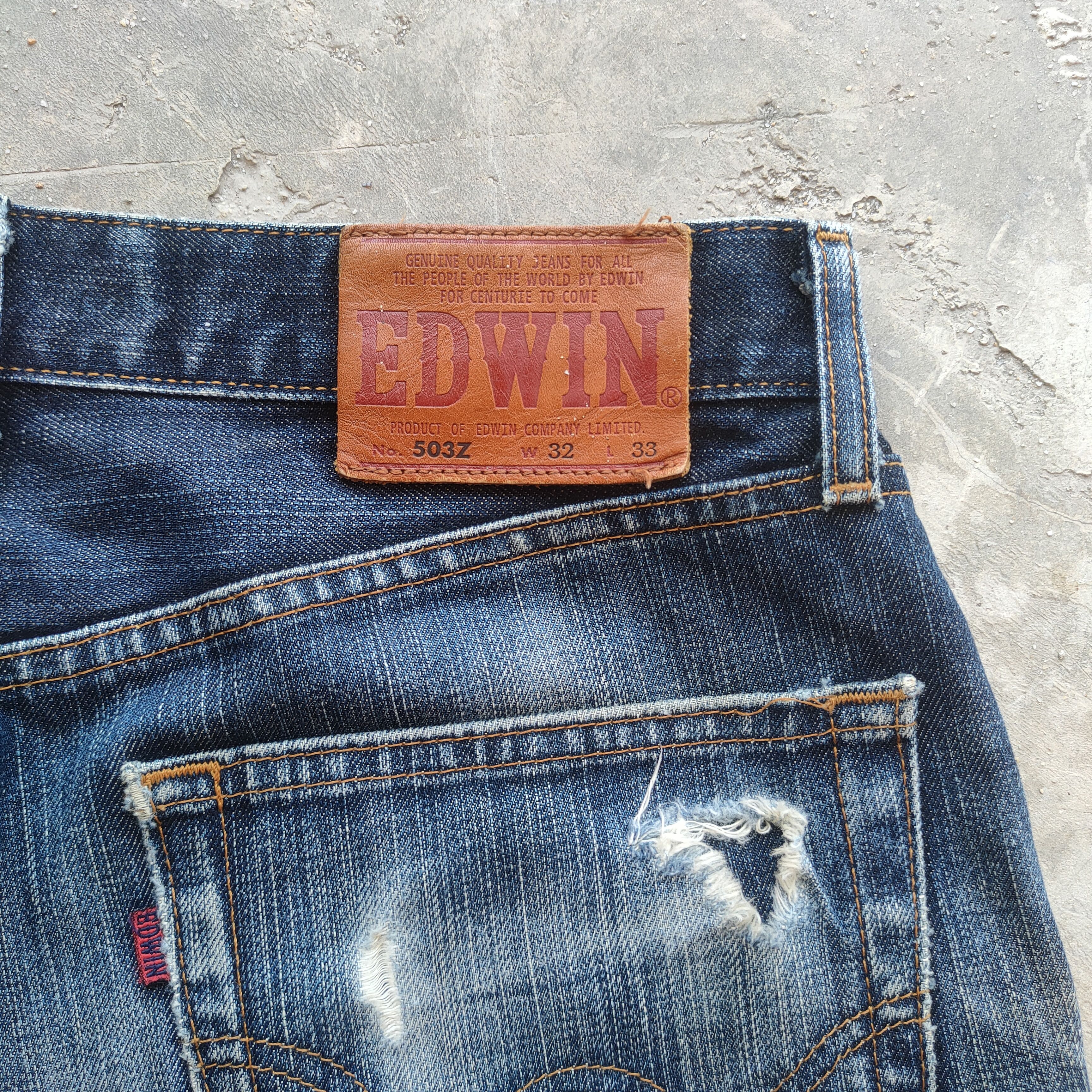 Edwin # VINTAGE EDWIN FADED DISTRESSED RIPPED JEAN PANTS Size US 32 / EU 48 - 12 Thumbnail
