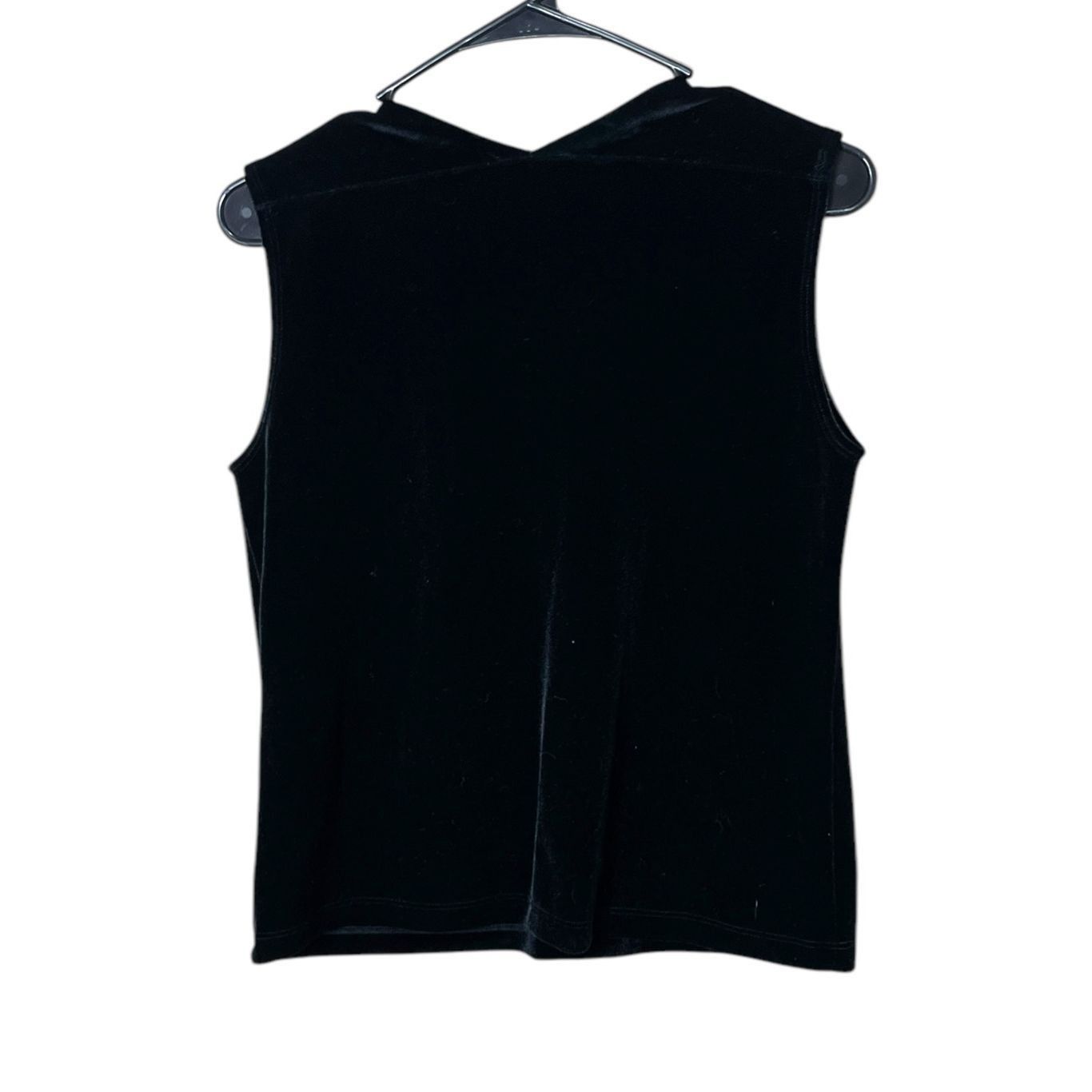 Chicos Chico’s Design Black Velvet Sleeveless Blouse V Neck M Size M / US 6-8 / IT 42-44 - 4 Thumbnail