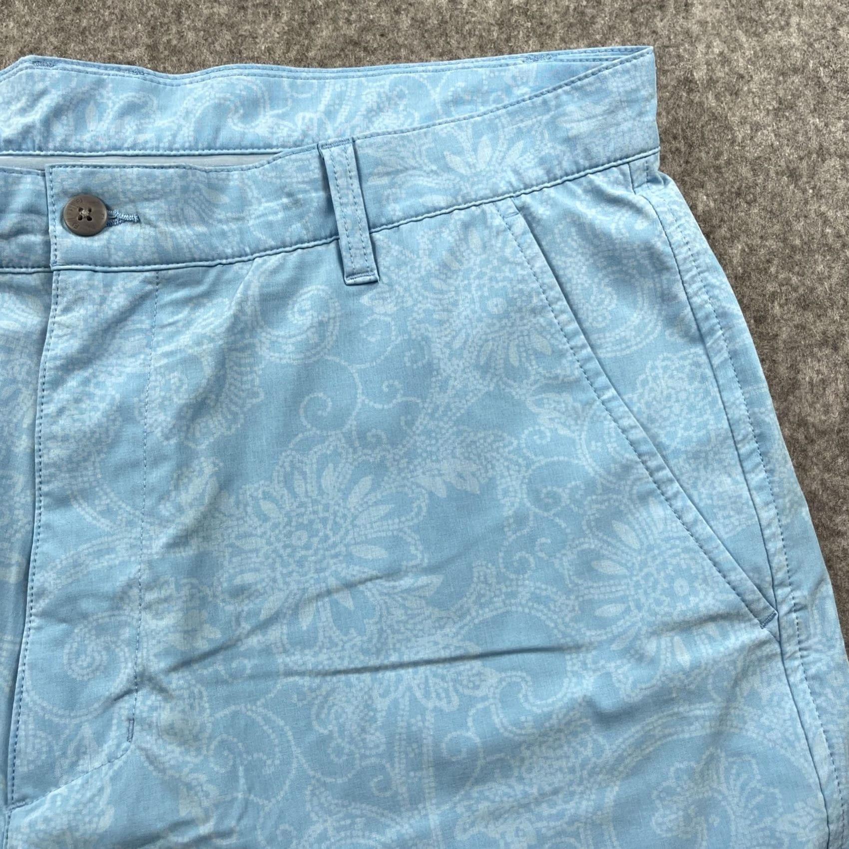 Footjoy FootJoy Shorts Mens 36 Blue Batik Print Performance Paisley Golf Coastal Size US 36 / EU 52 - 4 Thumbnail