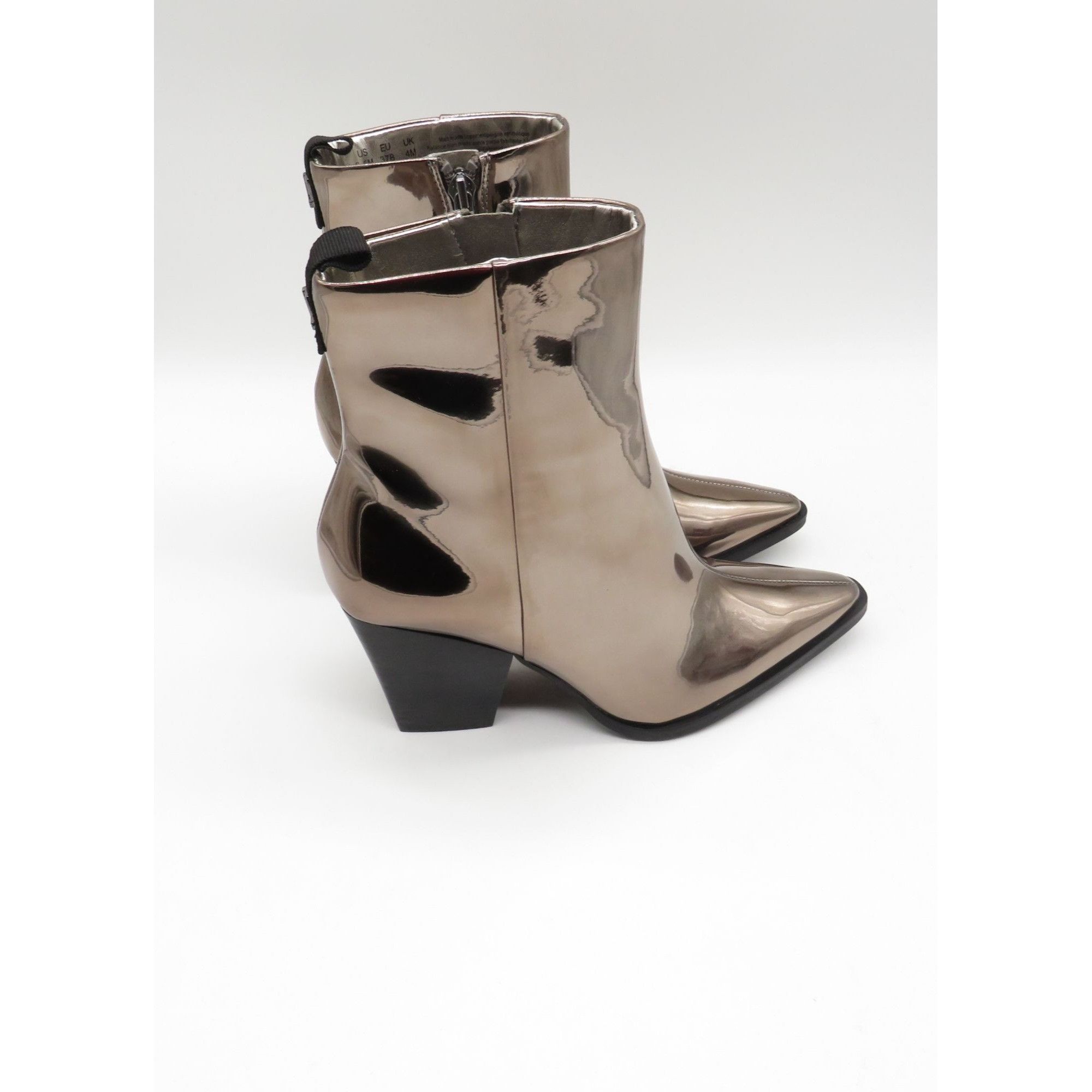Karl Lagerfeld Karl Lagerfeld Women's Metallic Pointed Toe Ankle Boots Bloc Size US 6.5 / IT 36.5 - 8 Thumbnail