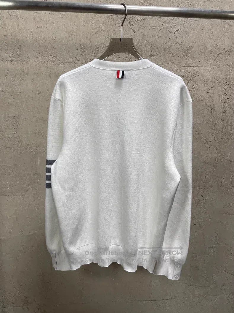 Thom Browne Thom Browne White Knit Cardigan Size US XL / EU 56 / 4 - 2 Thumbnail