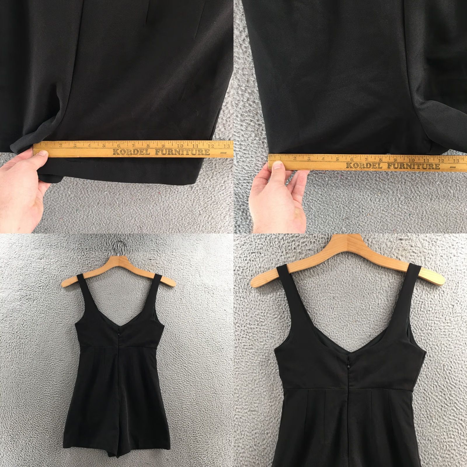 BCBGeneration BCBGeneration Romper Womens XS Black Sleeveless V-Neck Back Zip Short Casual Size 26" / US 2 / IT 38 - 9 Thumbnail