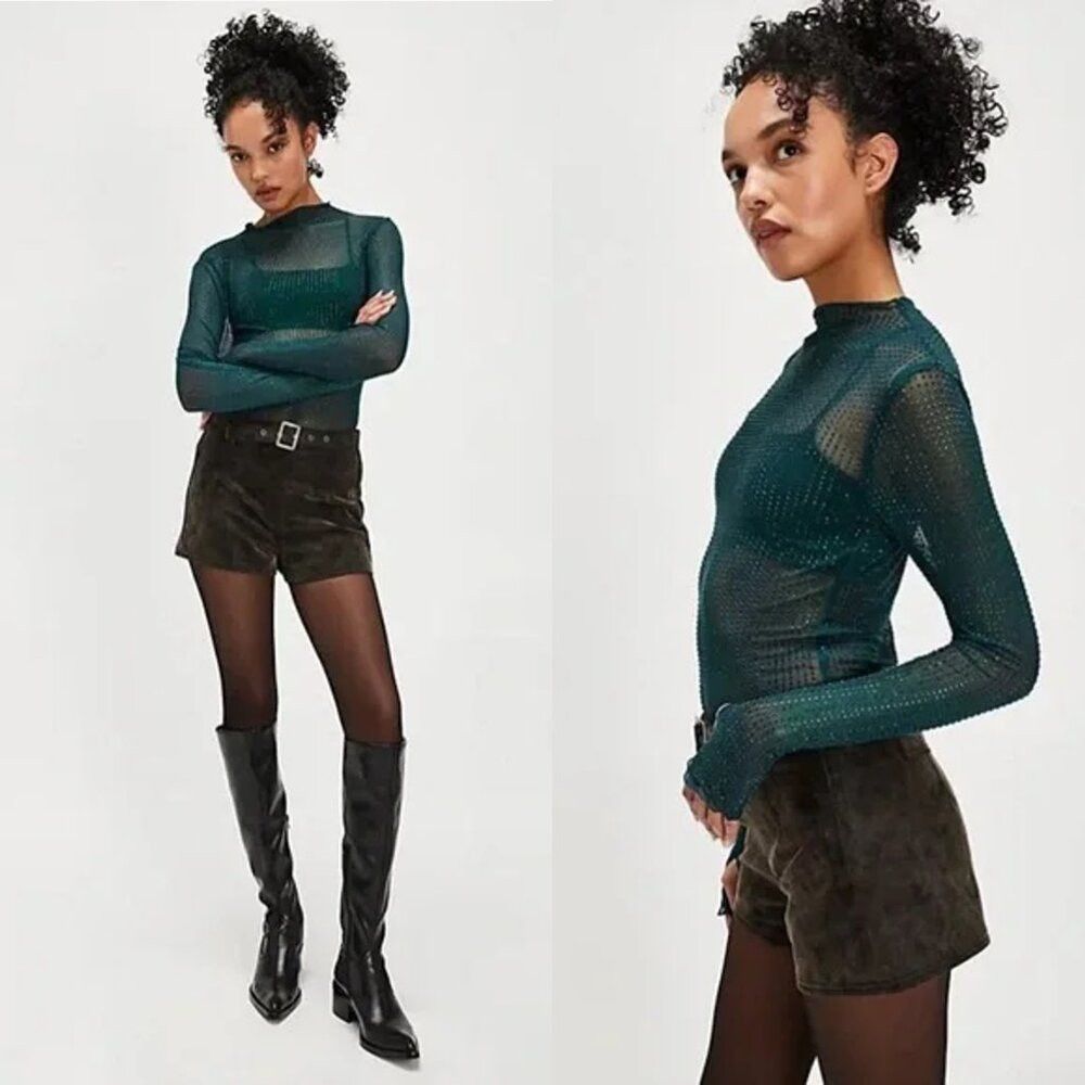 Free People NWT New $98 Free People Dance All Night Long Sleeve Green T Size S / US 4 / IT 40 - 2 Thumbnail