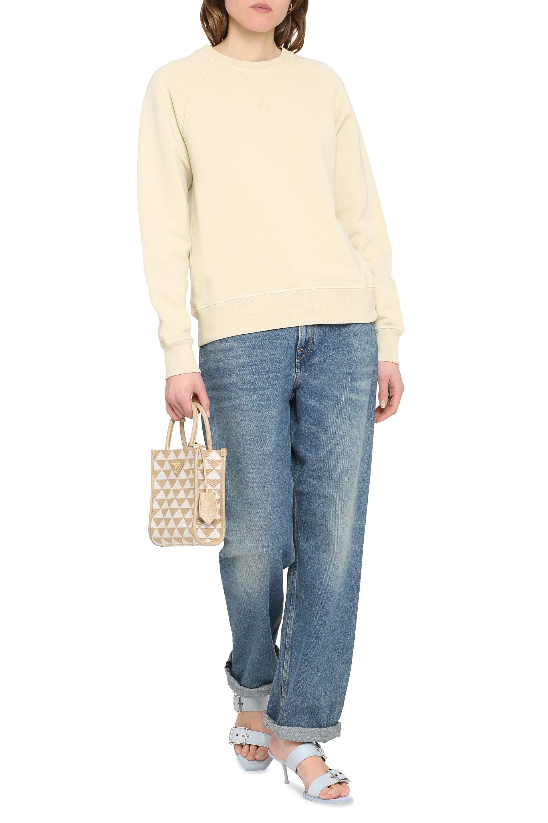 Golden Goose o1y0825 Crewneck Sweatshirt in Beige Size XS / US 0-2 / IT 36-38 - 3 Thumbnail