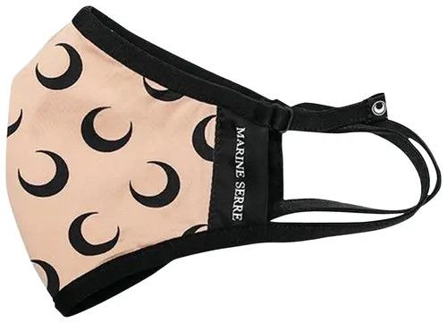 Marine Serre o1mle0425 Size: OS / All Over Moon Daily Mask Tan & Black Size ONE SIZE - 3 Thumbnail