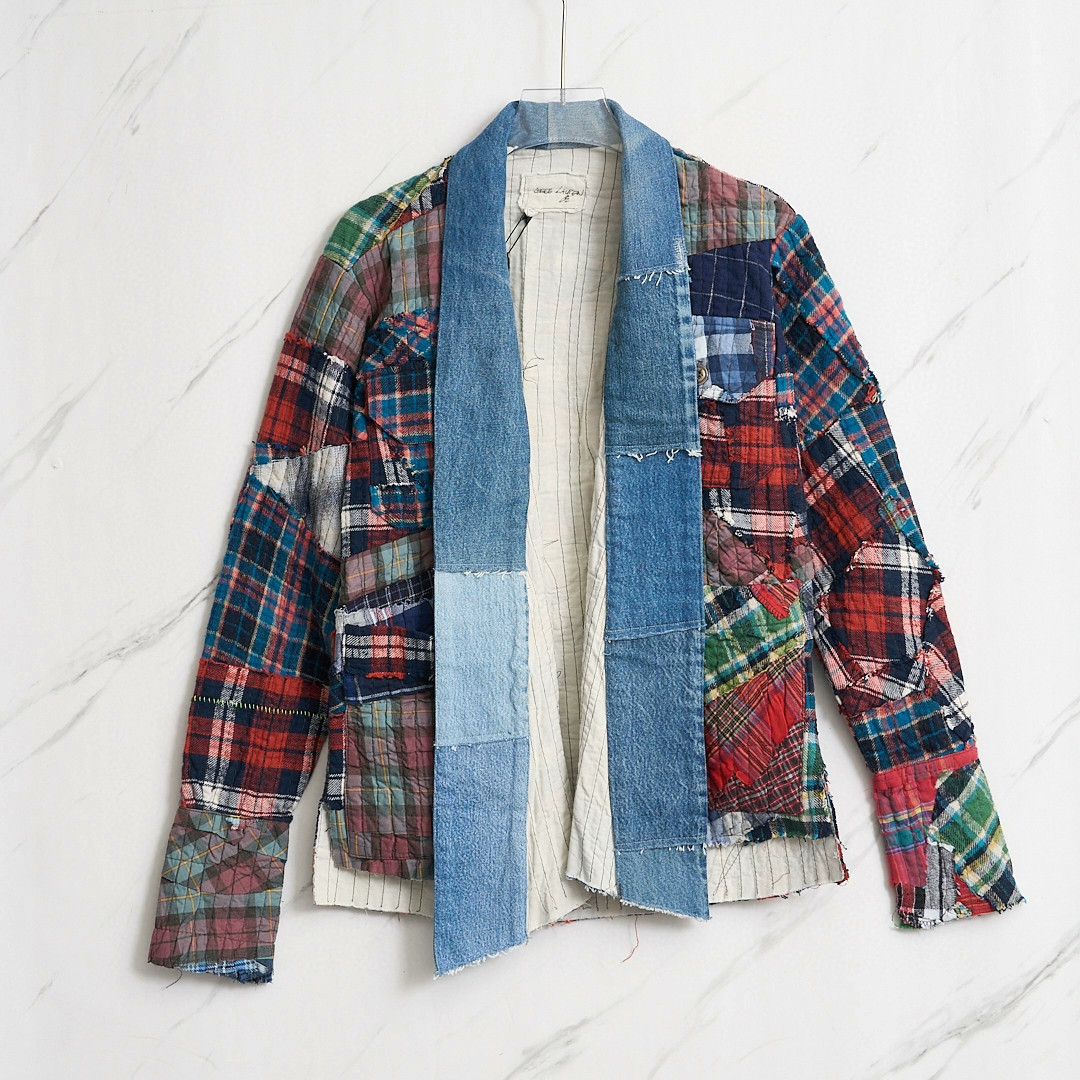 Greg Lauren Greg Lauren Men's Plaid Patchwork Cardigan Size US M / EU 48-50 / 2 - 1 Thumbnail