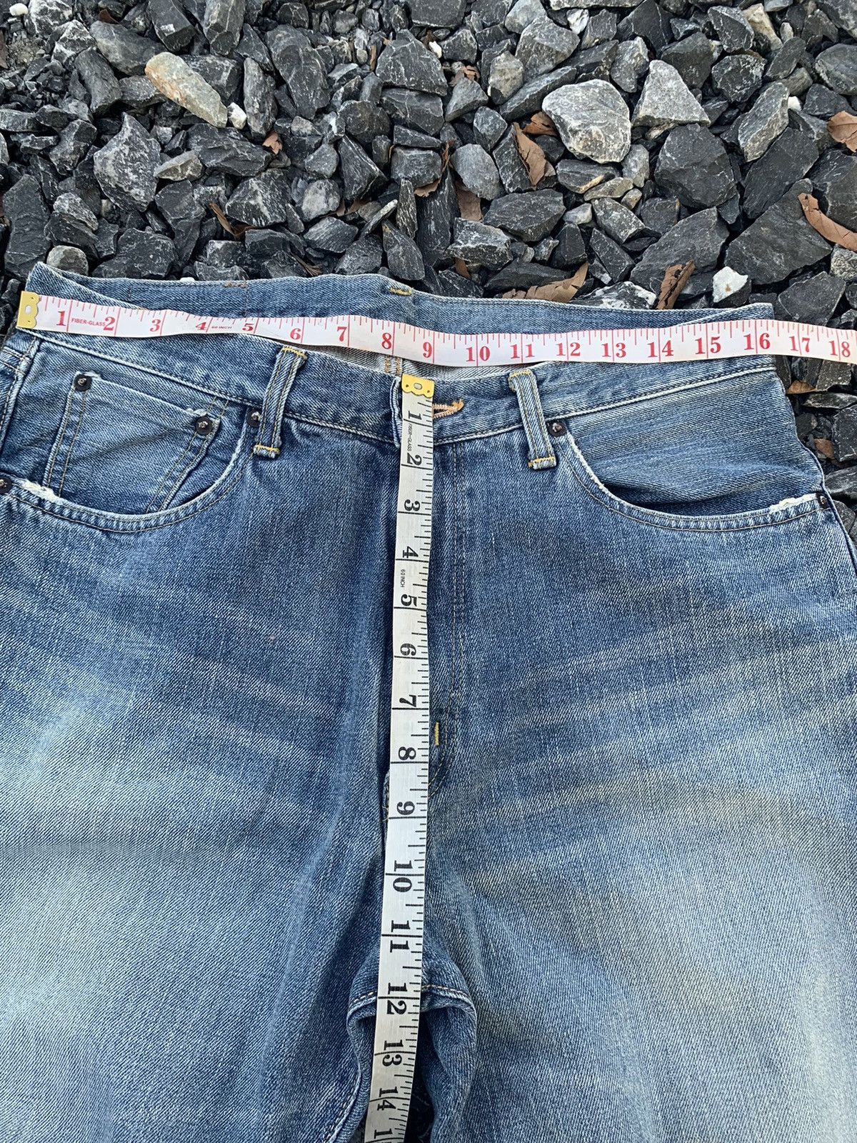 Japanese Brand VINTAGE EDWIN SELVEDGE 505 SELVEDGE DISTRESSED DENIM Size US 33 - 21 Thumbnail
