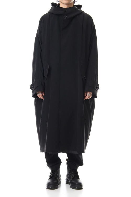image of Groundy x Yohji Yamamoto Light Hooded Coat in Black, Men's (Size Small)