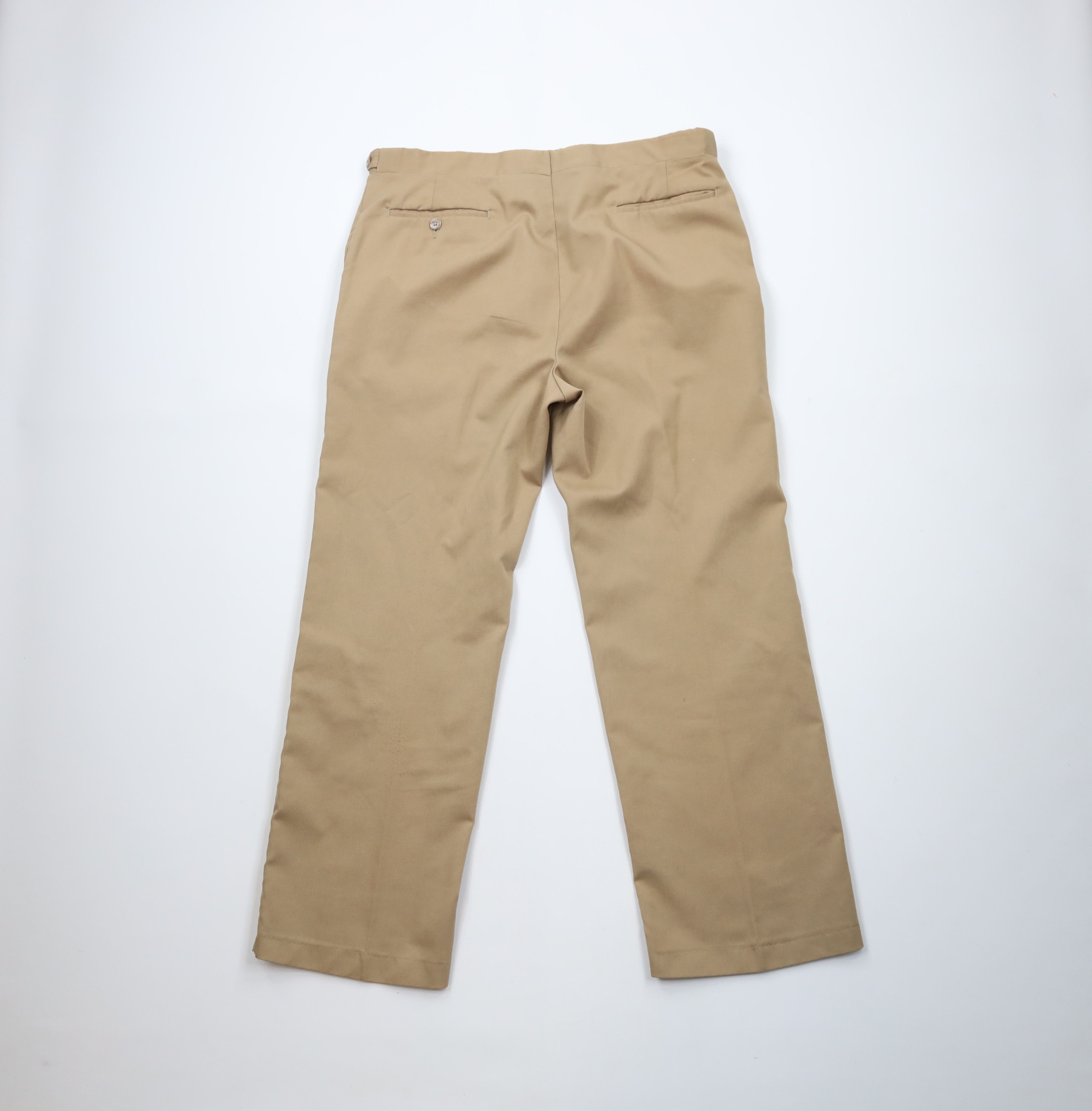 Vintage Vintage 70s Streetwear Flared Wide Leg Chino Pants Beige Size US 36 / EU 52 - 4 Thumbnail