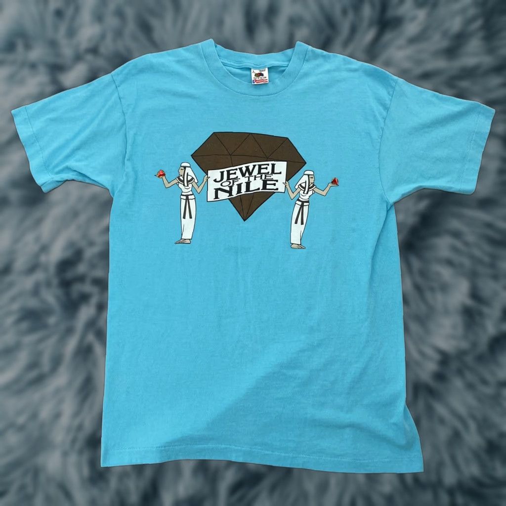 Fruit Of The Loom VINTAGE Jewel Of The Nile Graphic Tee Adult Large Blue 90s Movie Promo Mens Size US L / EU 52-54 / 3 - 1 Thumbnail