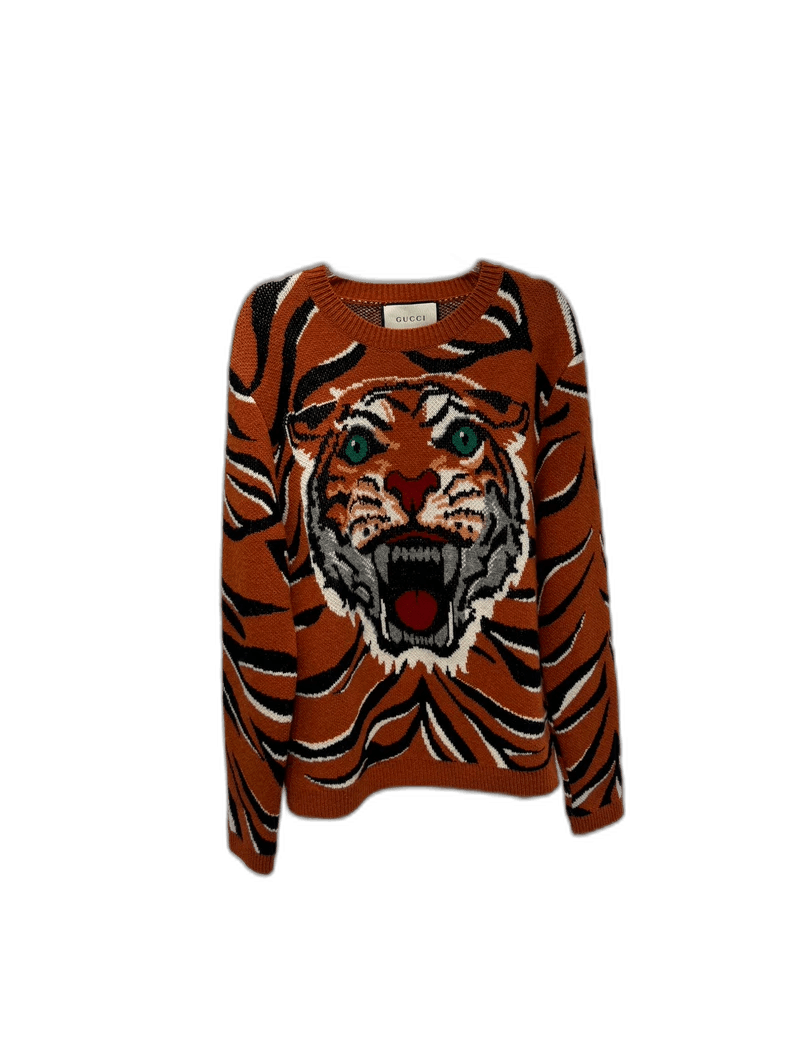 Gucci Gucci Tiger Print Knit Sweater Size US XS / EU 42 / 0 - 1 Thumbnail