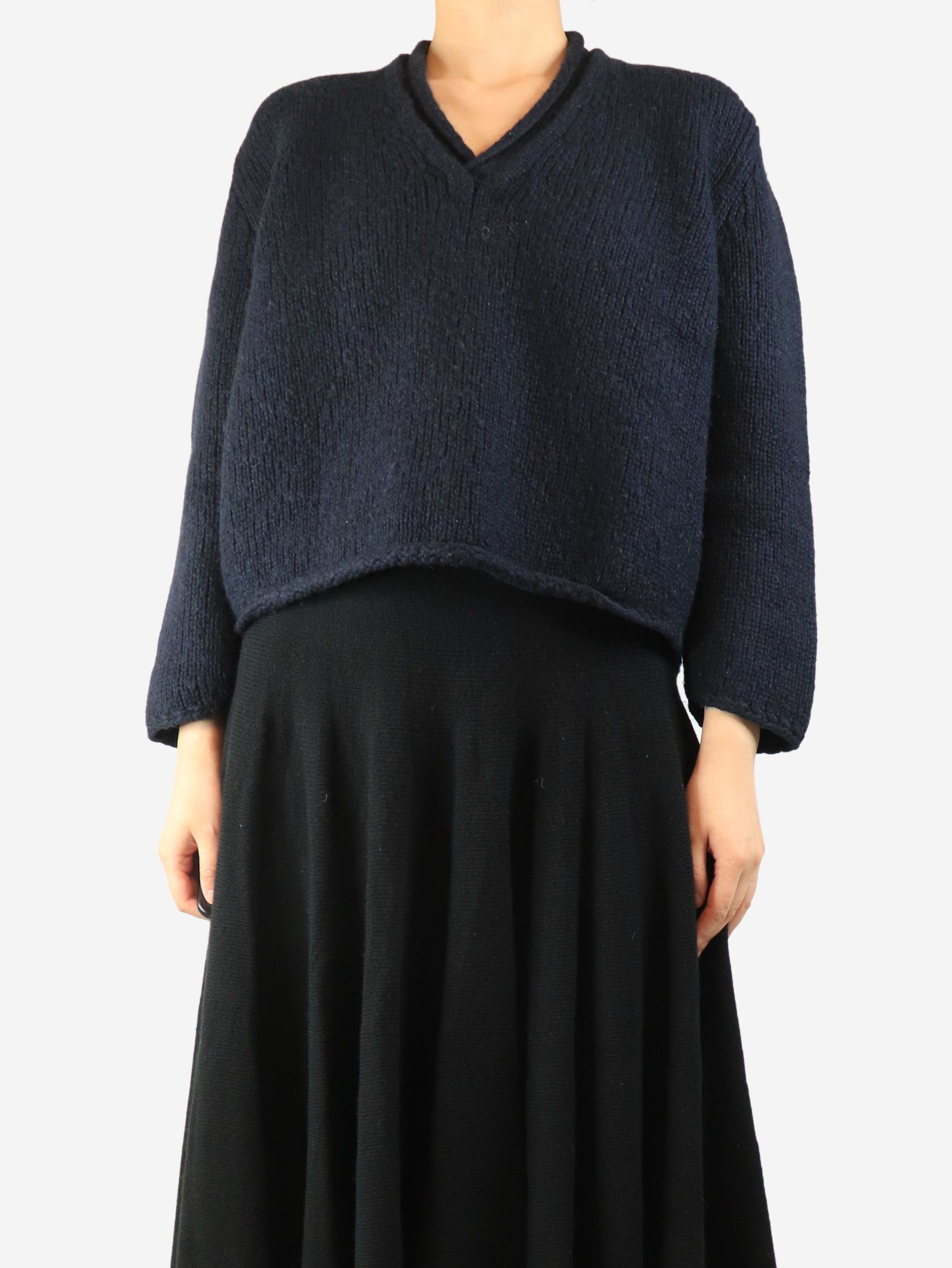 Other Navy chunky v-neck jumper - M Size M / US 6-8 / IT 42-44 - 1 Thumbnail