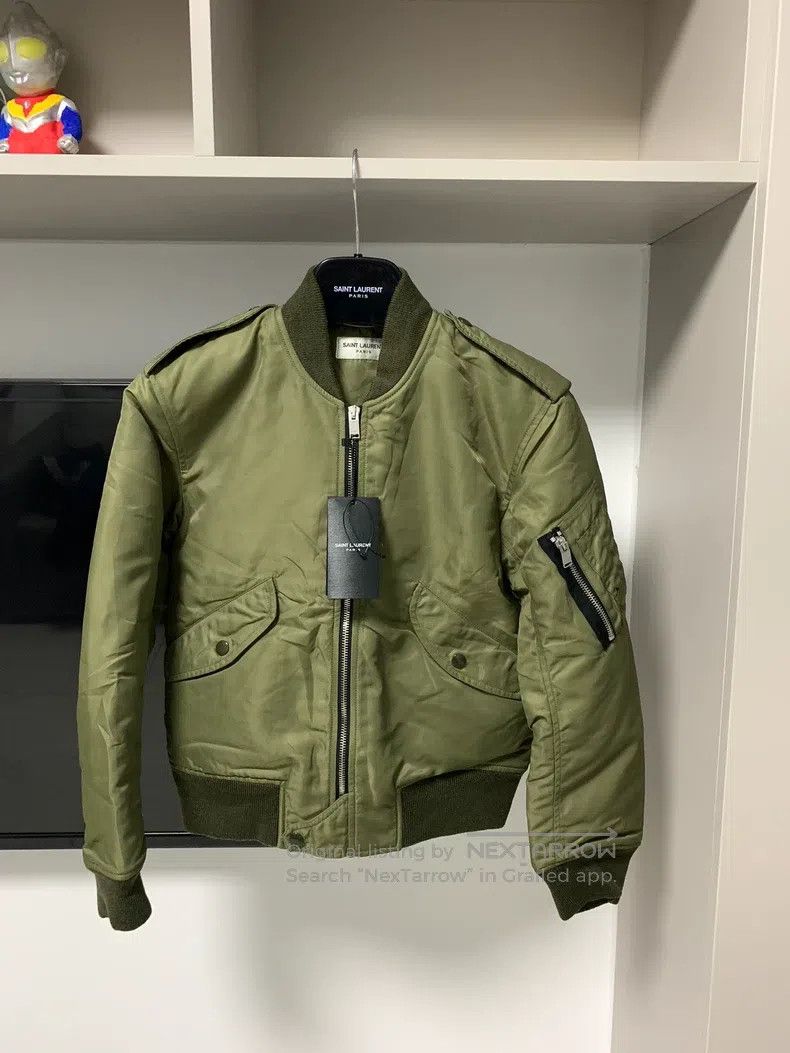 Saint Laurent Paris Saint Laurent Paris Military Green Pilot Jacket Size XS / US 0-2 / IT 36-38 - 1 Thumbnail
