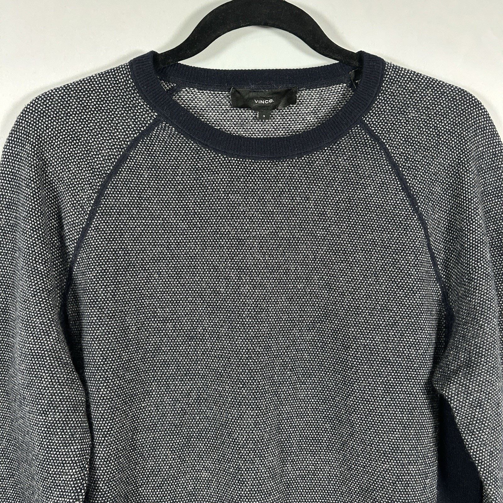 Vince Vince. Designer Wool Cashmere Sweater Men’s Navy Gray Small Size US S / EU 44-46 / 1 - 2 Thumbnail