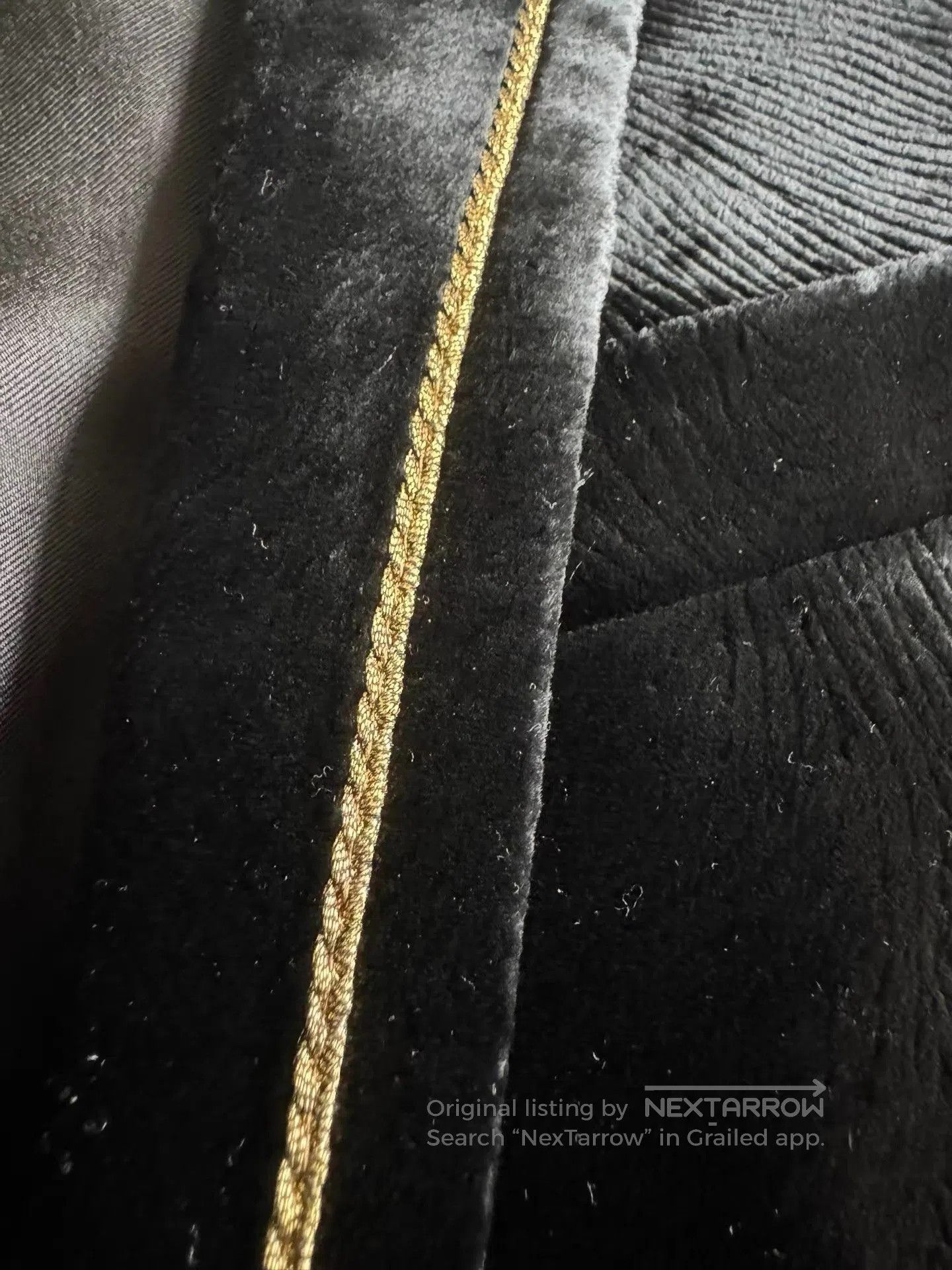 Saint Laurent Paris Black Velvet Blazer with Gold Trim. Size US M / EU 48-50 / 2 - 2 Thumbnail