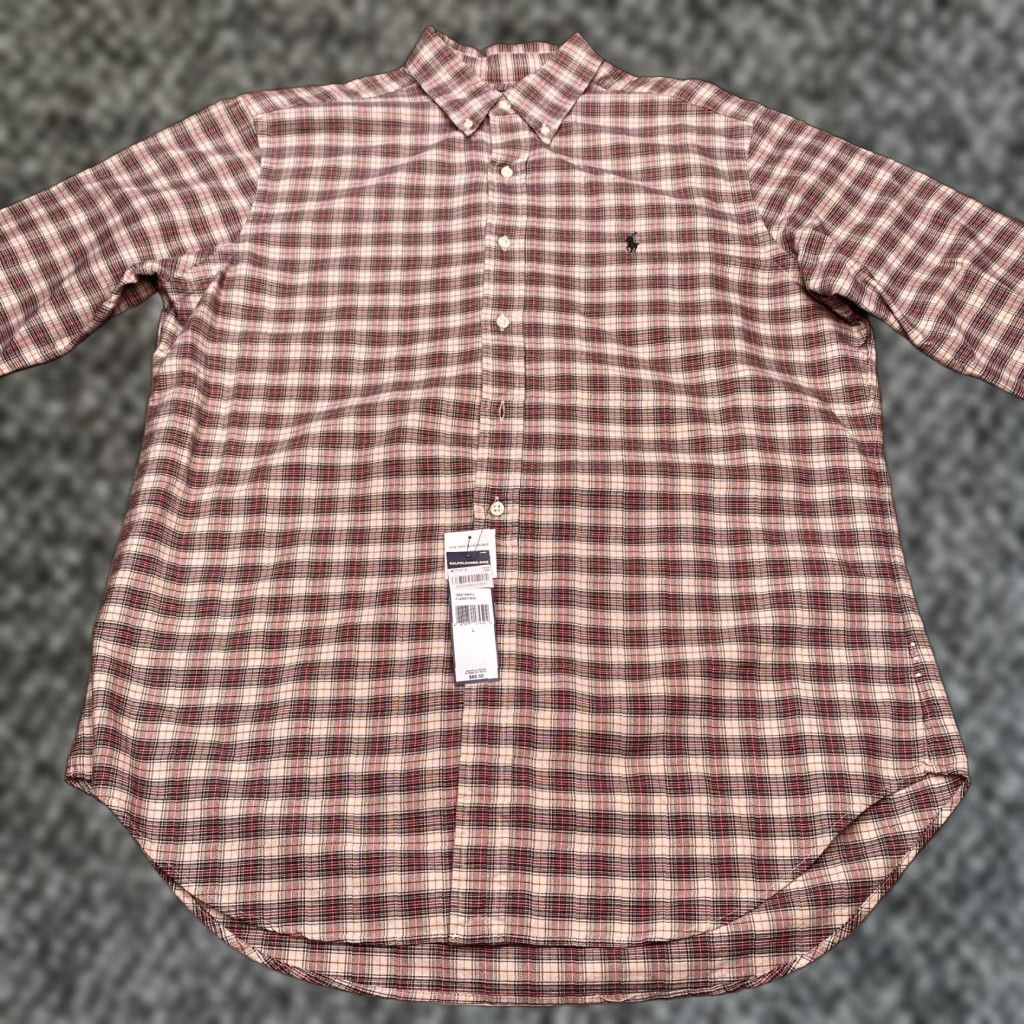 Ralph Lauren Ralph Lauren Shirt Adult Large Button-Up Long Sleeve Plaid Mens NEW Brown 100% Cotton Classic Button-Down Triangle Logo? Size US L / EU 52-54 / 3 - 1 Thumbnail